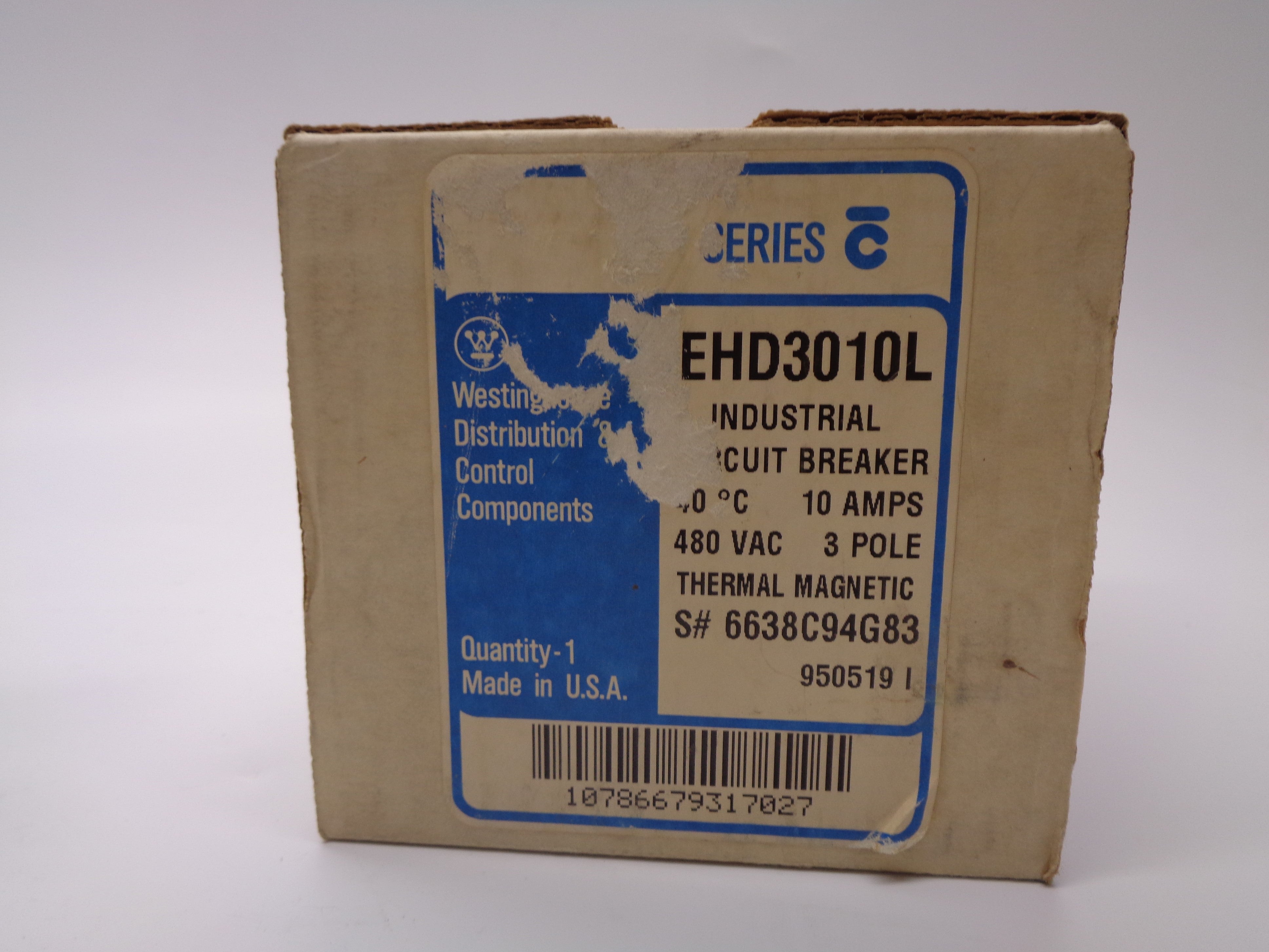 WESTINGHOUSE EHD3010L 10A 480V SER. C NSMP