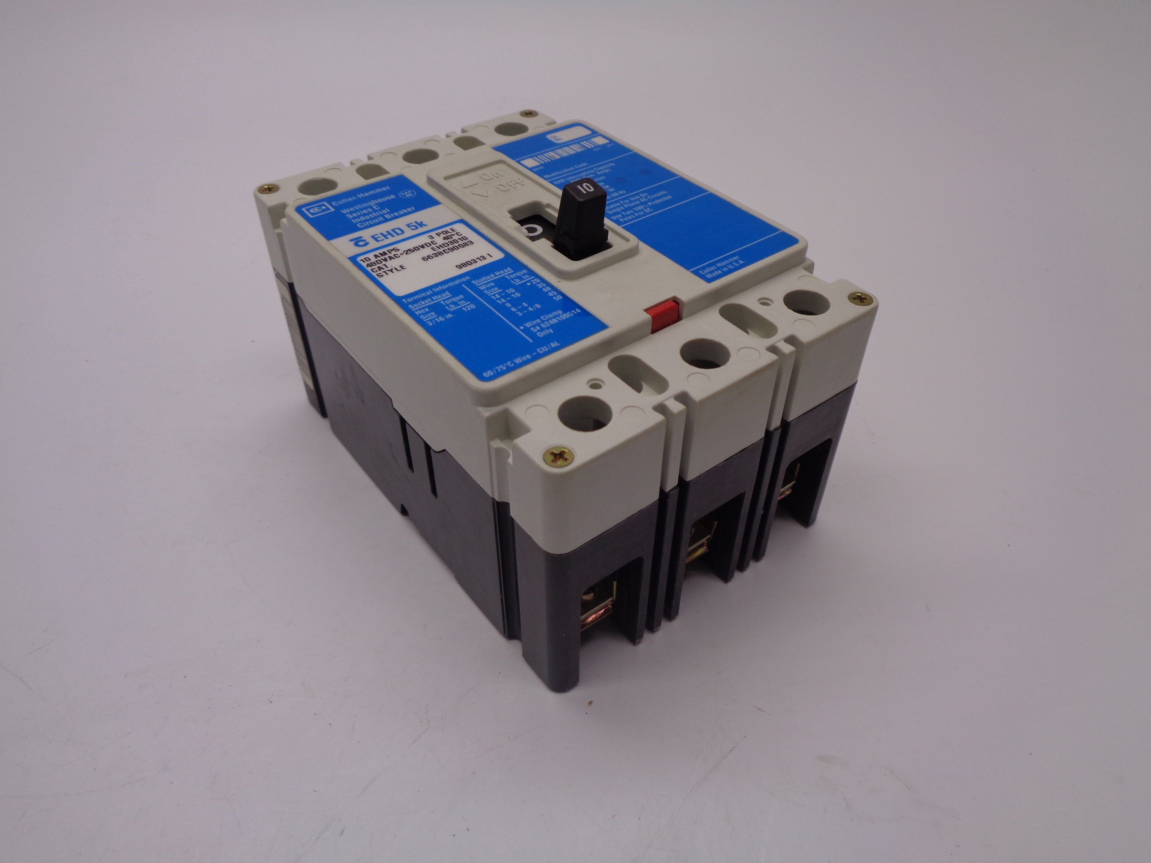 CUTLER HAMMER EHD3010 10A 480V SER. C NSMP