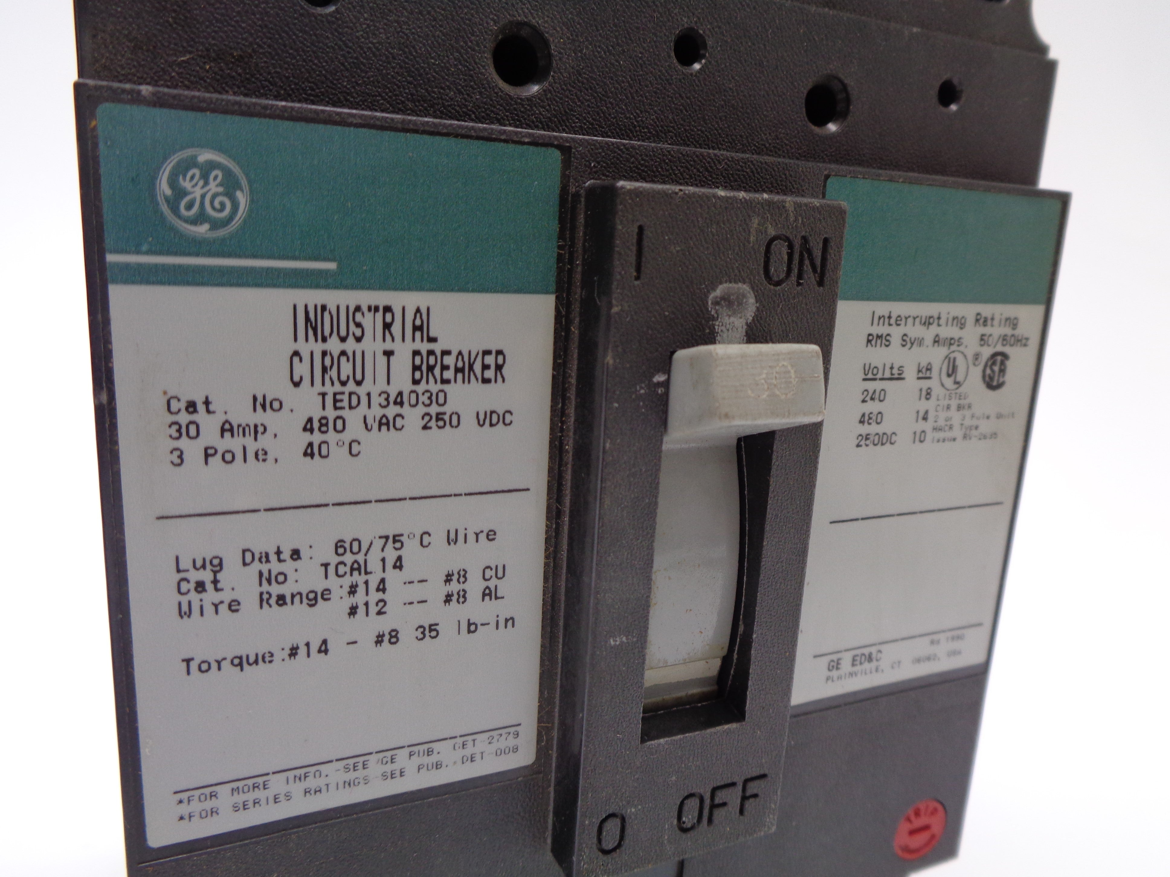 GENERAL ELECTRIC TED134030 480VAC 30A NSNP