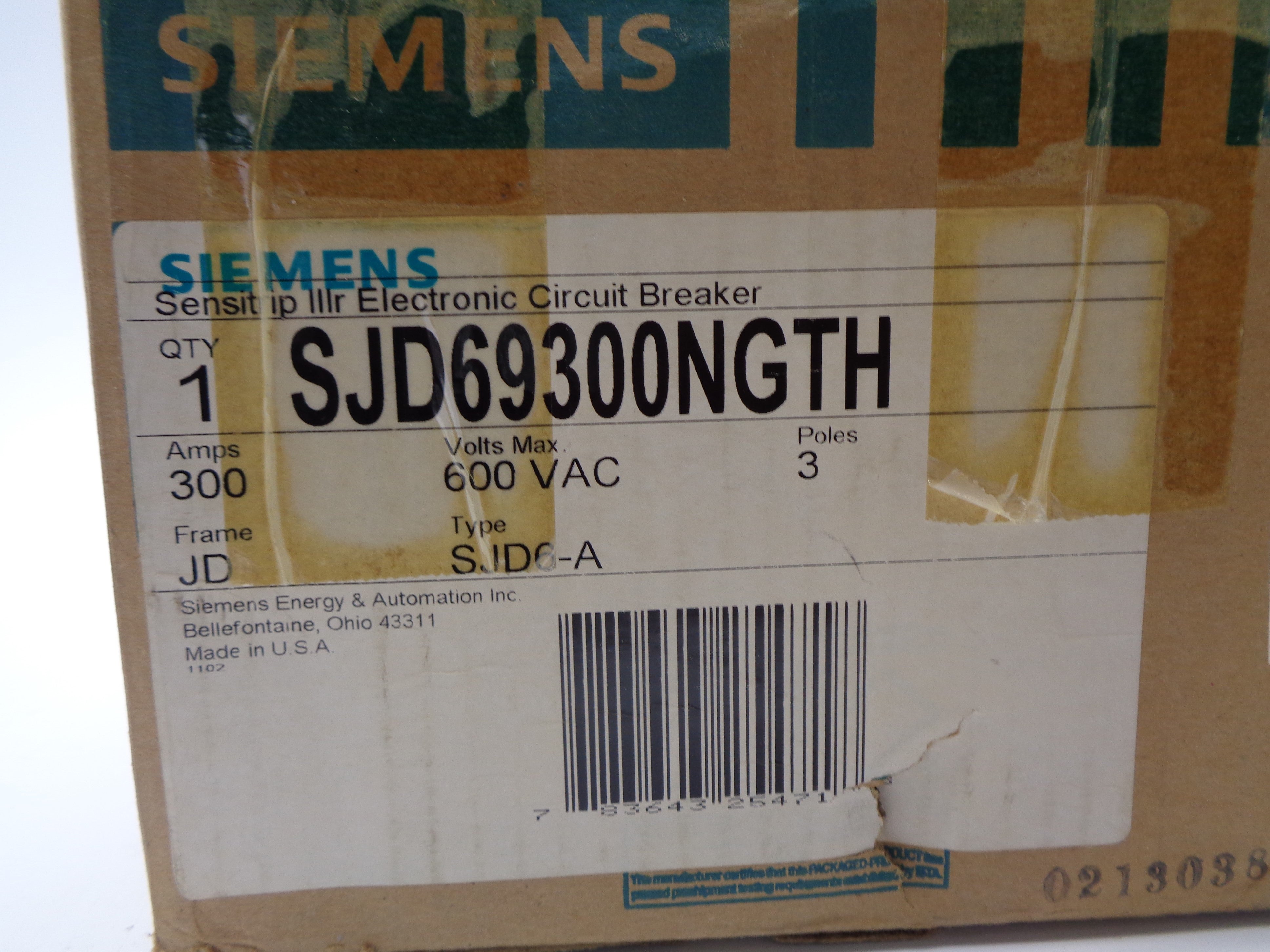 SIEMENS SJD69300NGTH 300A 600V NSMP