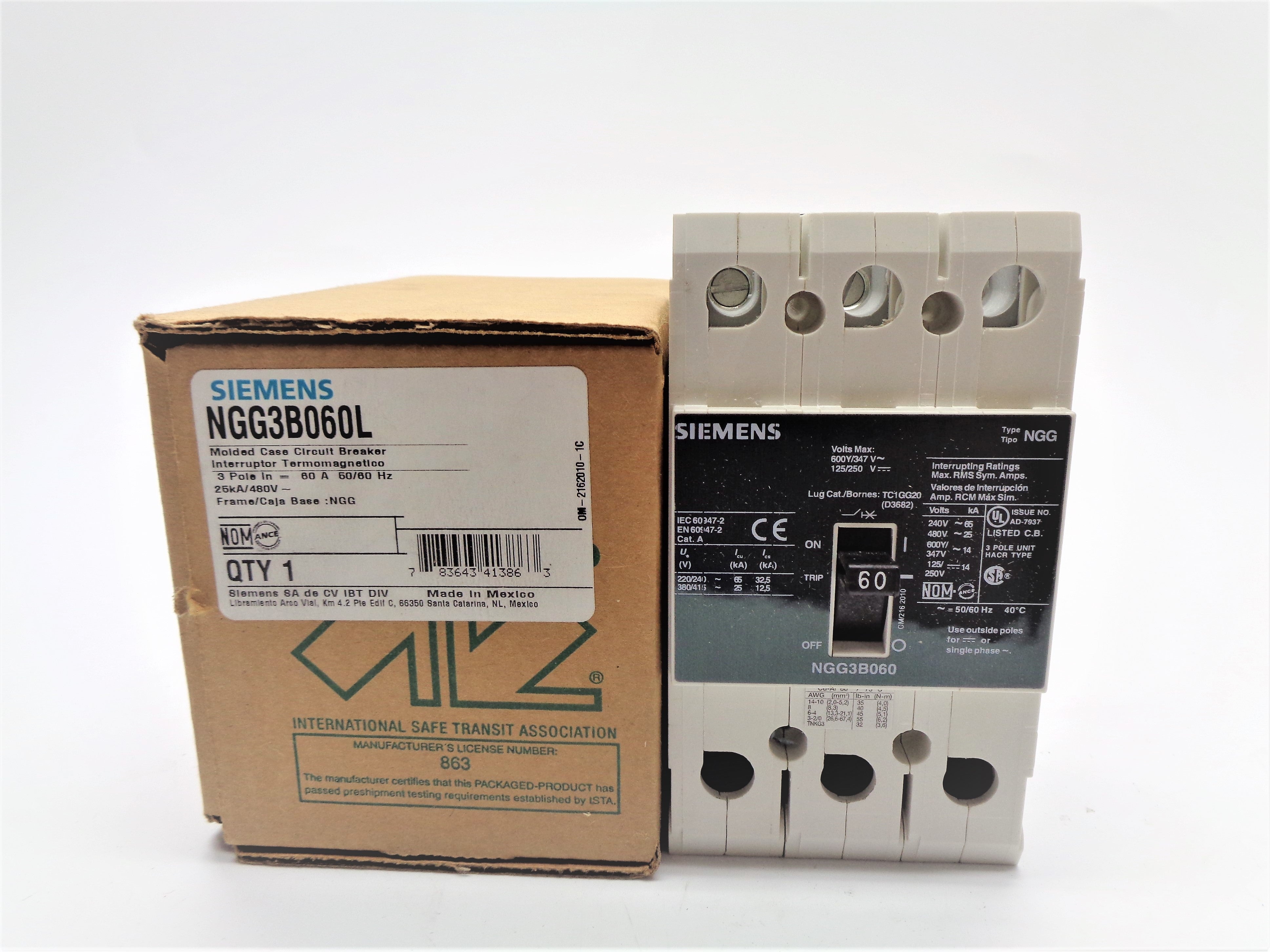 SIEMENS NGG3B060L 60A 480V NSMP