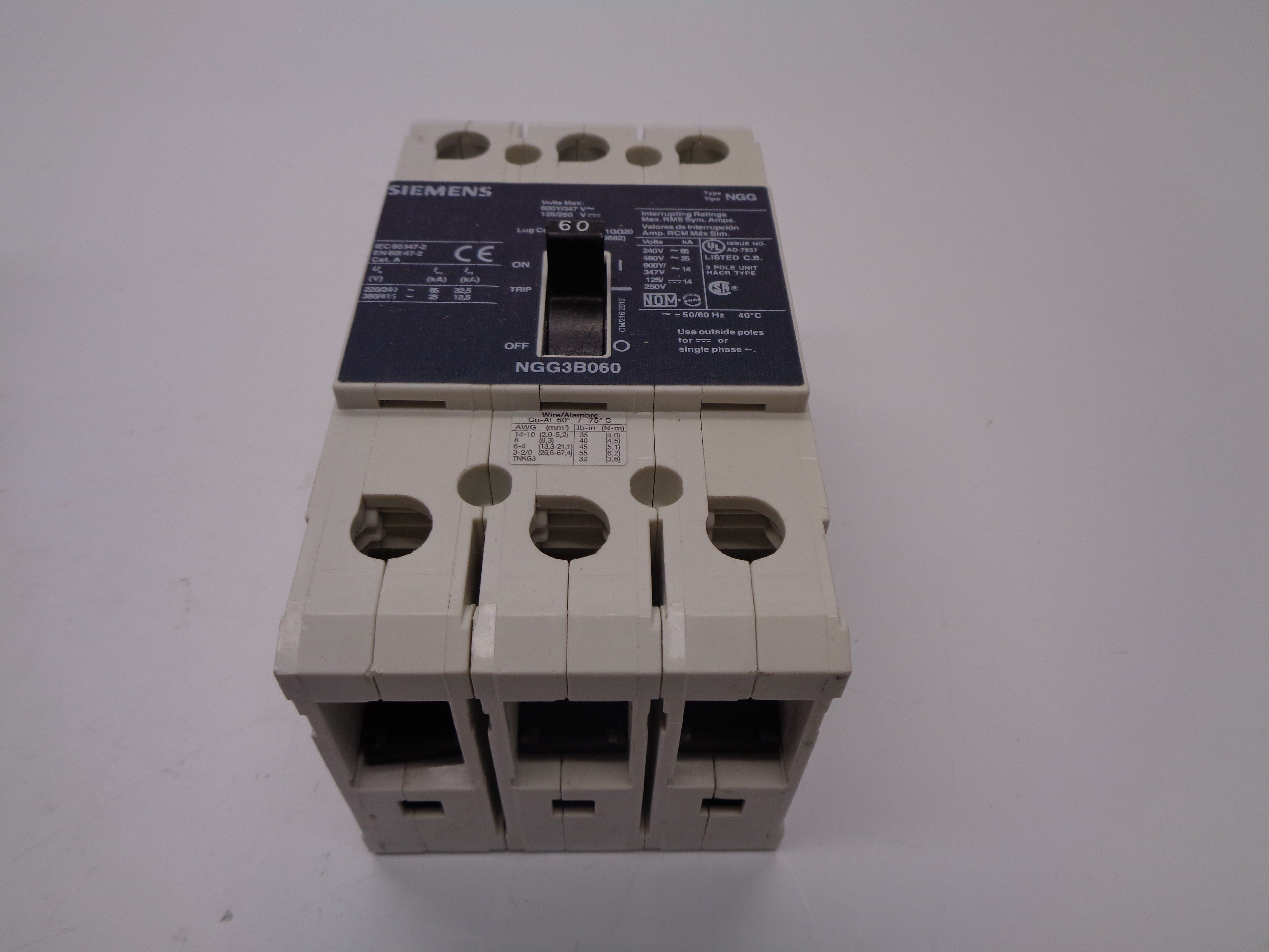 SIEMENS NGG3B060L 60A 480V NSMP