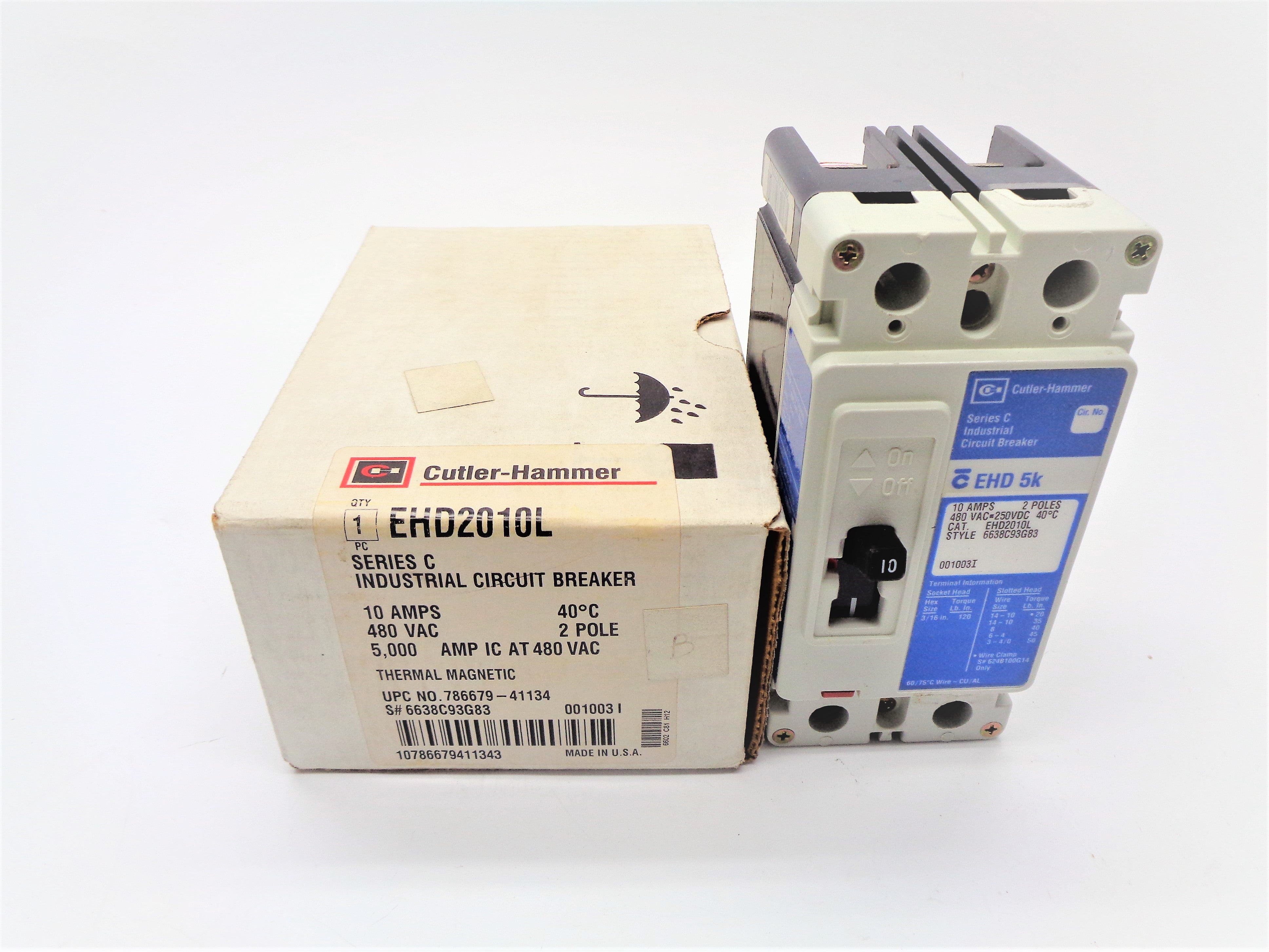 CUTLER HAMMER EHD2010L 10A 480V SER. C NSMP