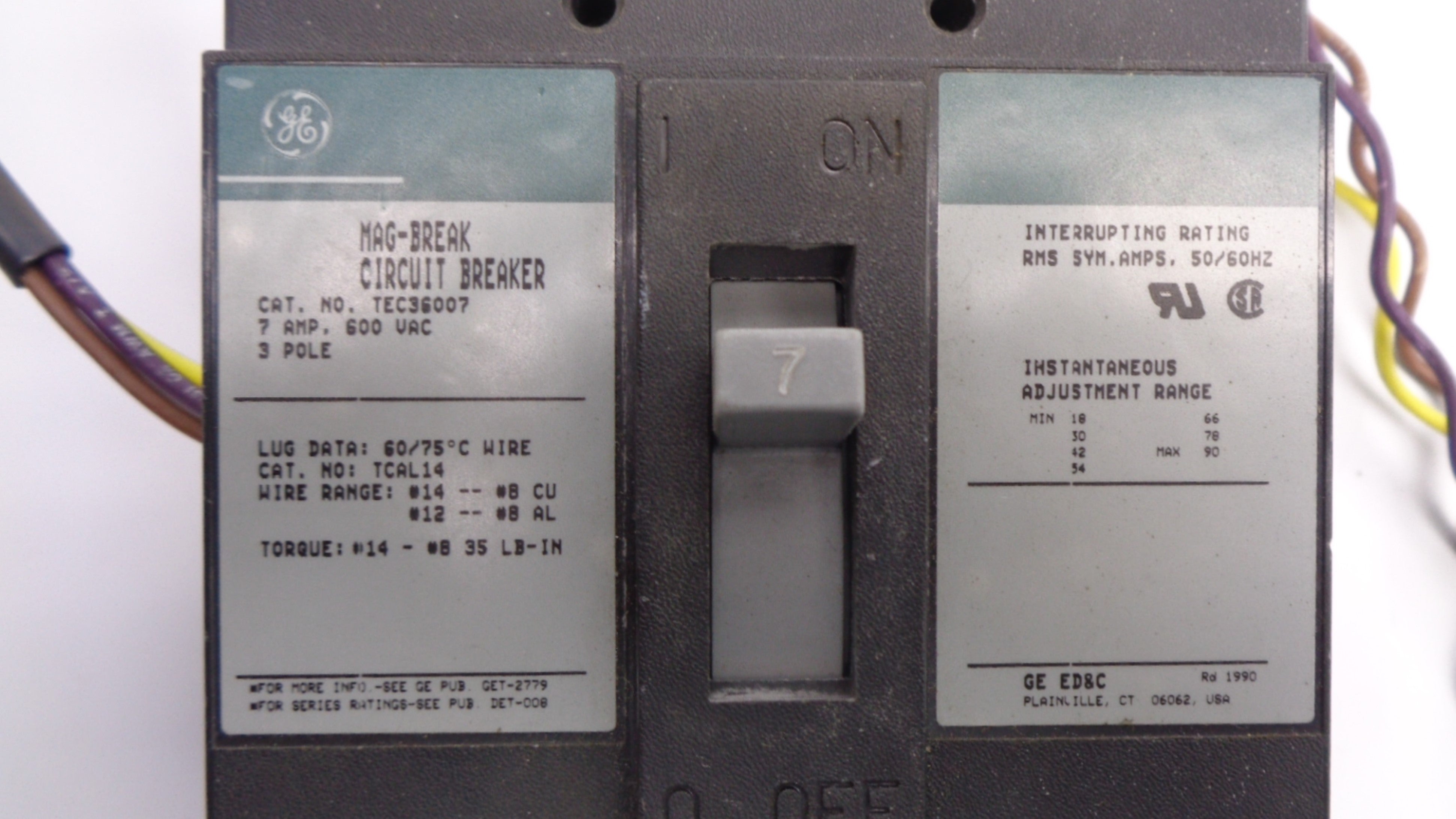 GENERAL ELECTRIC TEC36007 7A 600V UNMP
