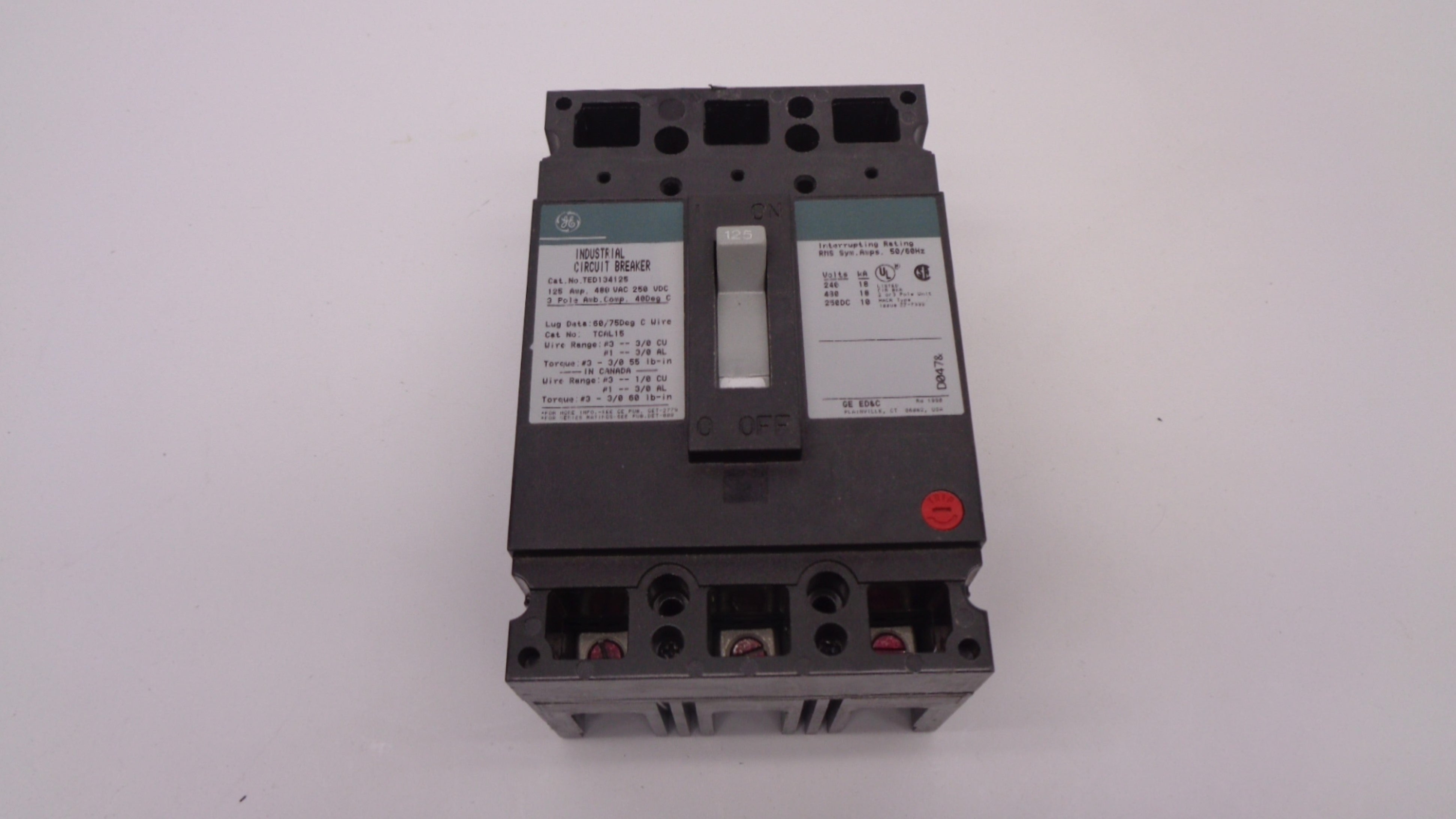GENERAL ELECTRIC TED134125 125A 480V NSMP