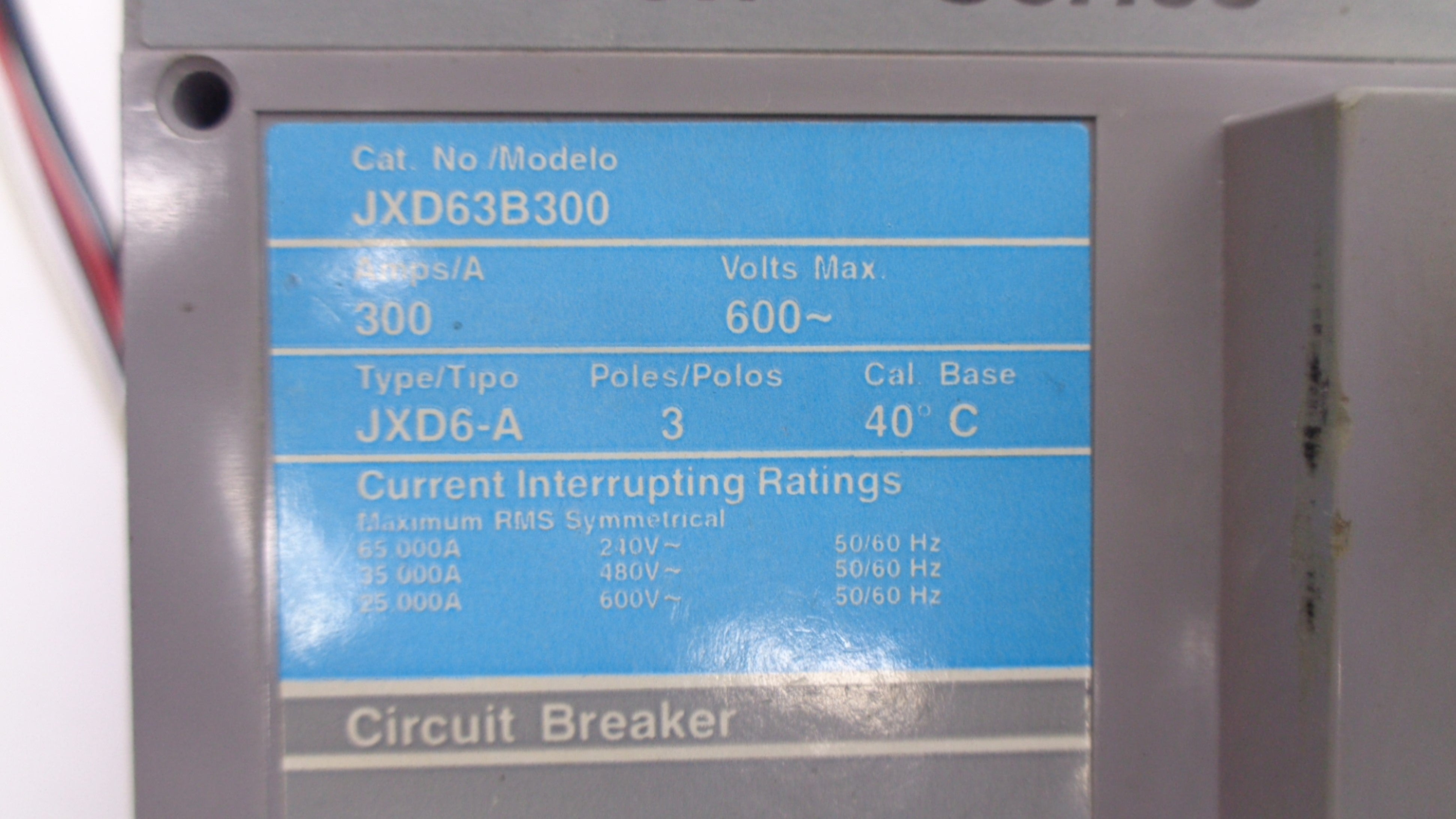 SIEMENS JXD63B300 300A 600V NSNP
