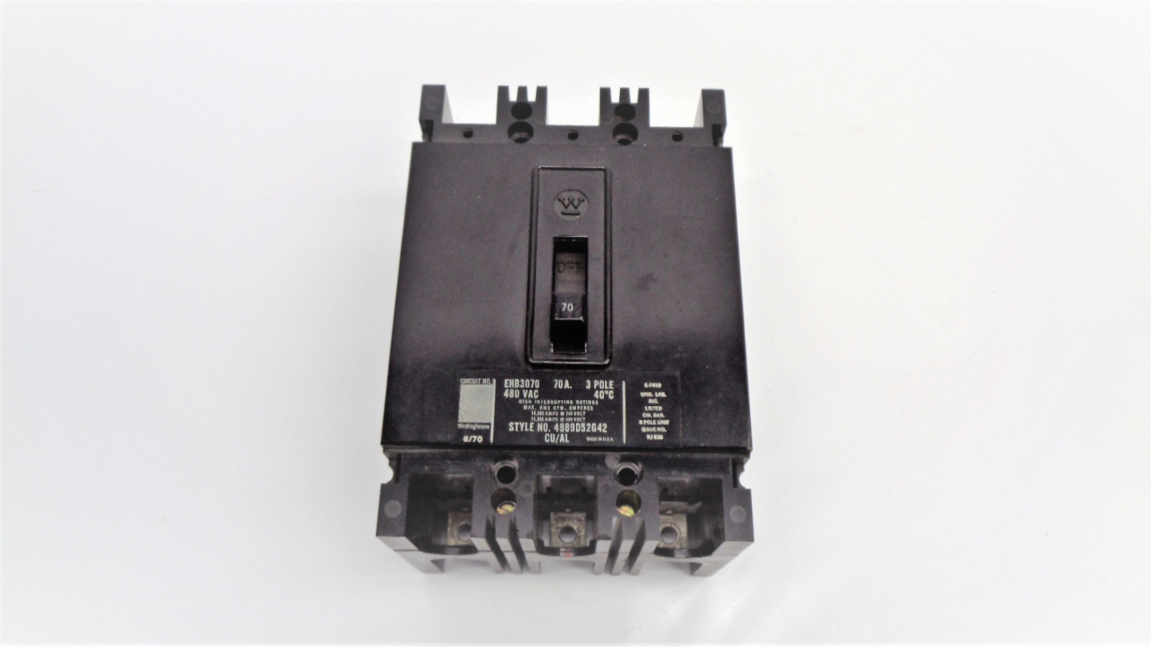 CUTLER HAMMER EHB3070 70A 480V NSNP
