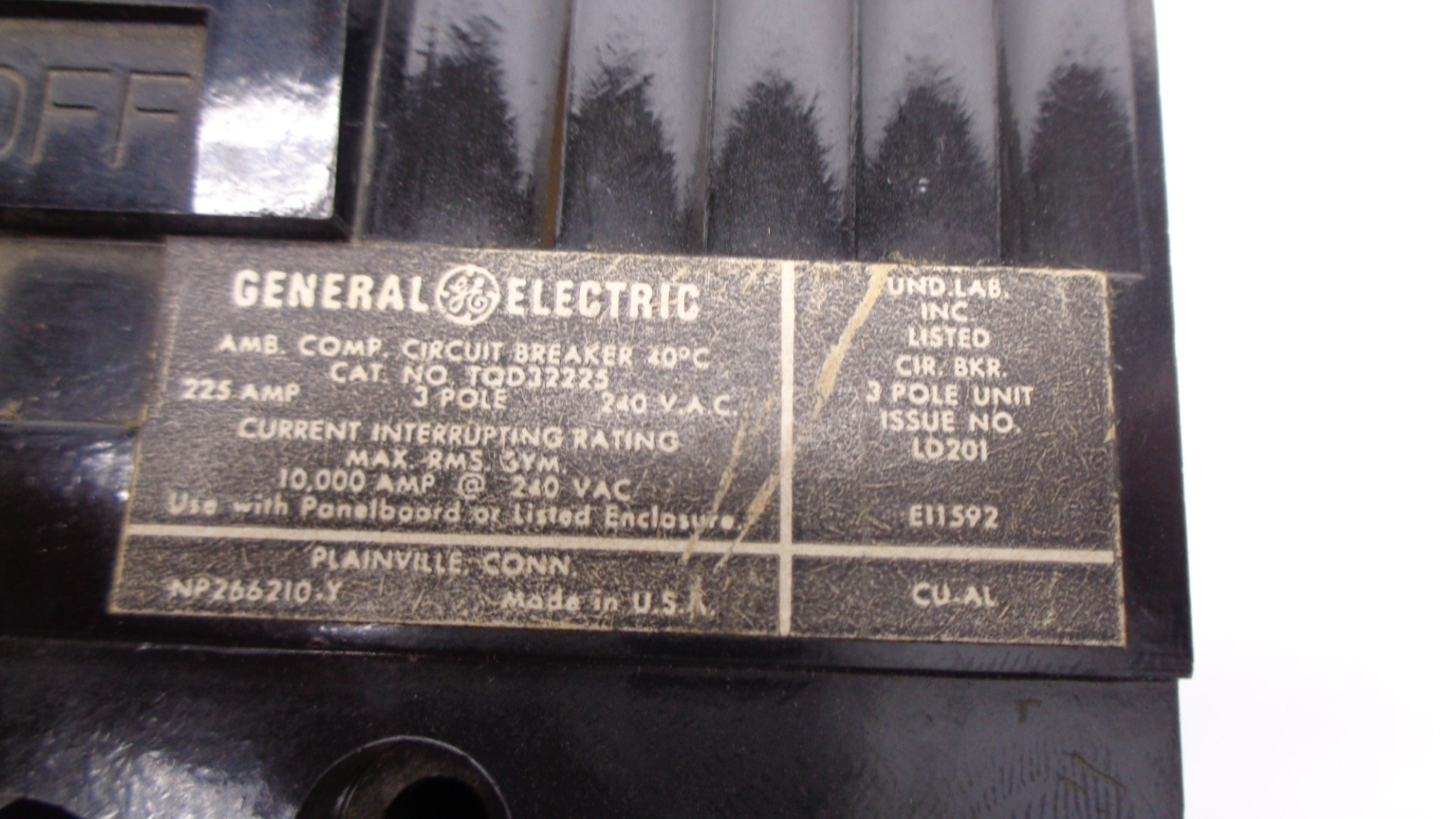 GENERAL ELECTRIC TQD32225 225A 240V (AS PICTURED) NSNP