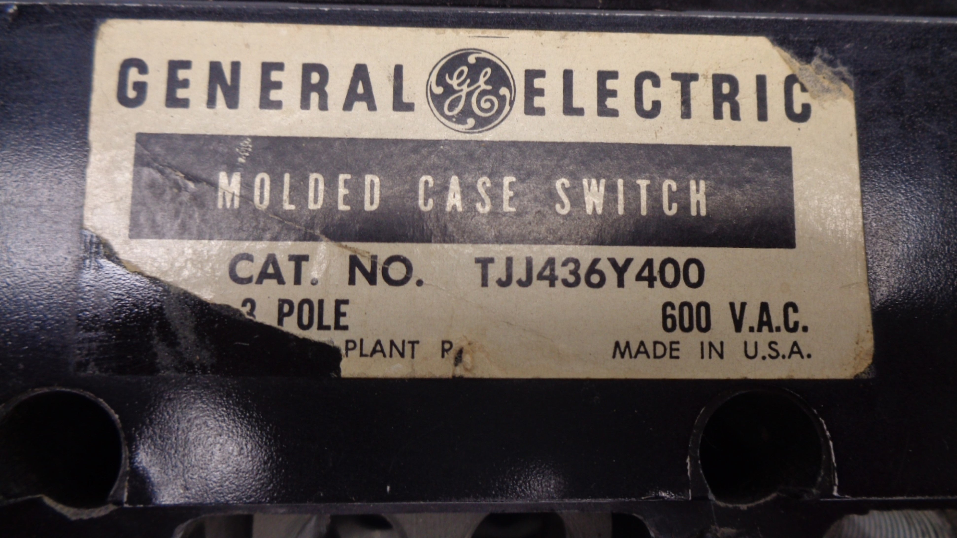 GENERAL ELECTRIC TJJ436Y400 600V UNMP