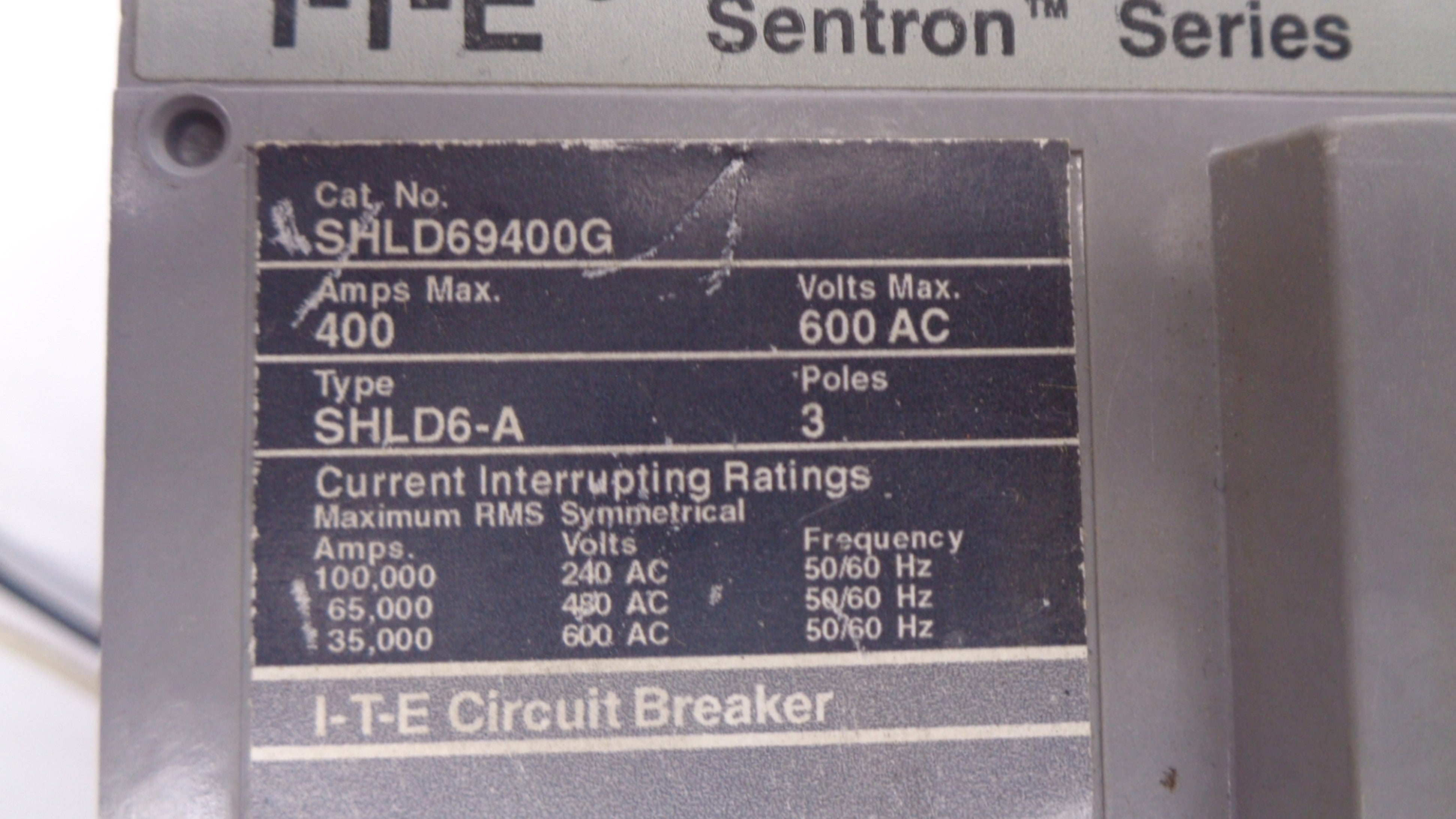 SIEMENS SHLD69400G 400A 600V UNMP