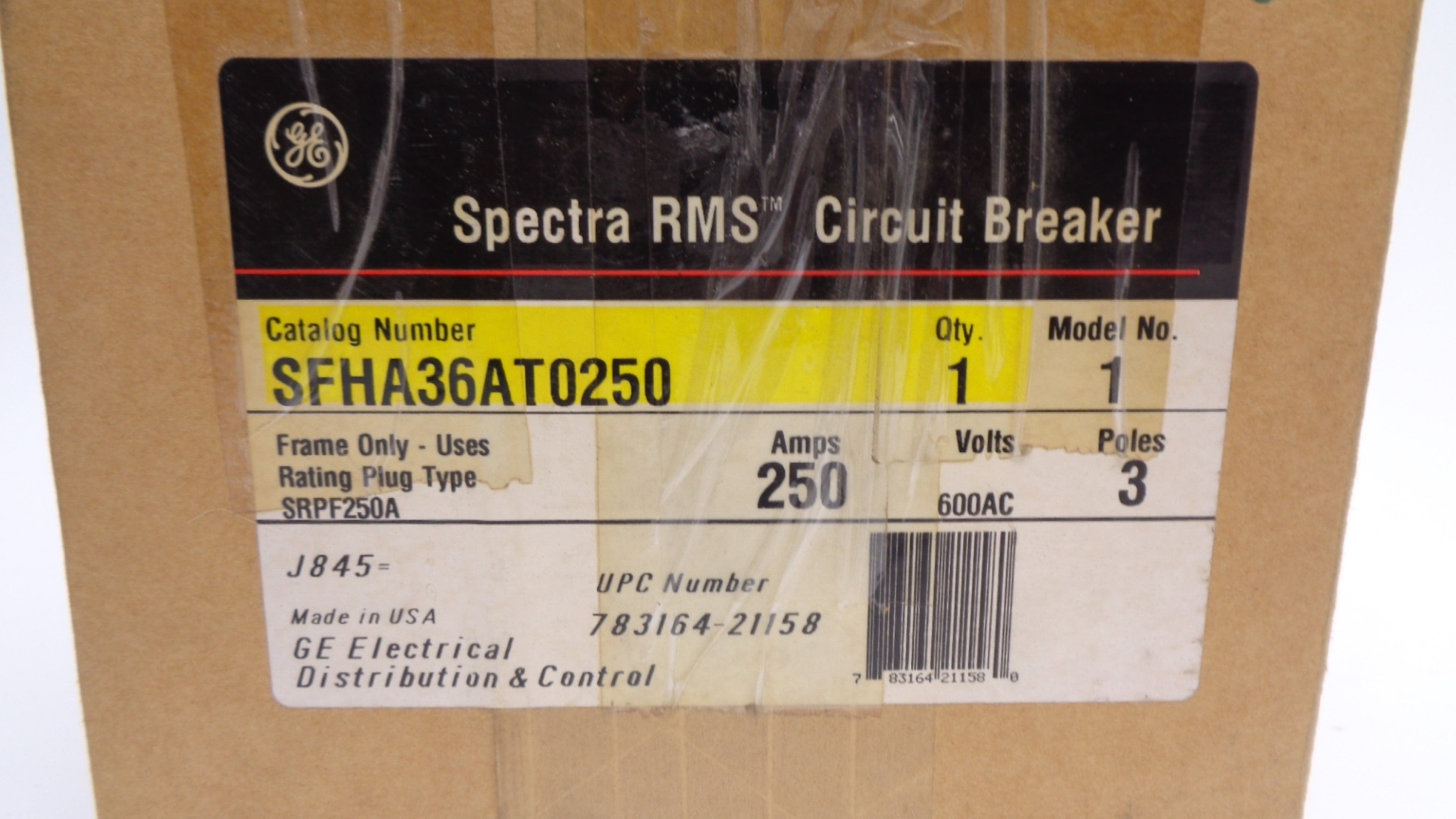 GENERAL ELECTRIC SFHA36AT0250 250A 600V NSMP