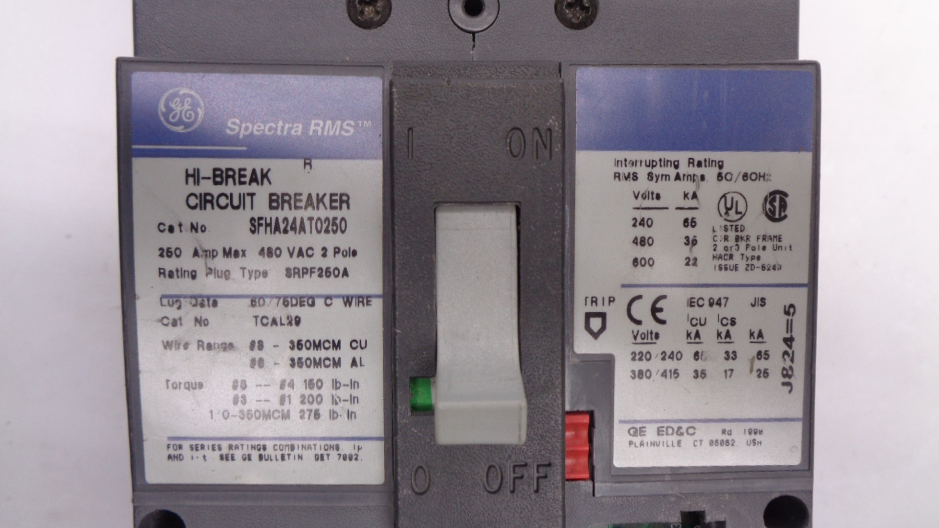 GENERAL ELECTRIC SFHA24AT0250 260A 480V NSNP