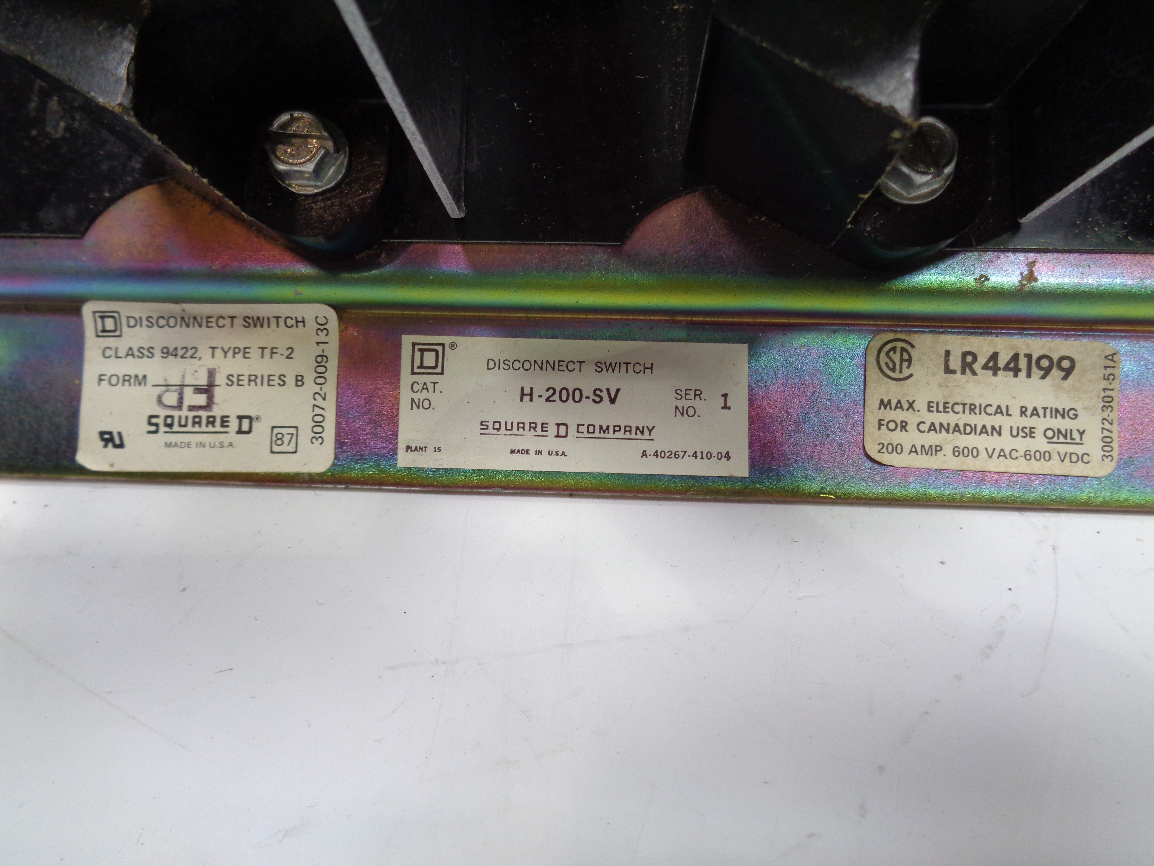 SQUARE D H-200-SV SER. B (AS PICTURED) NSNP