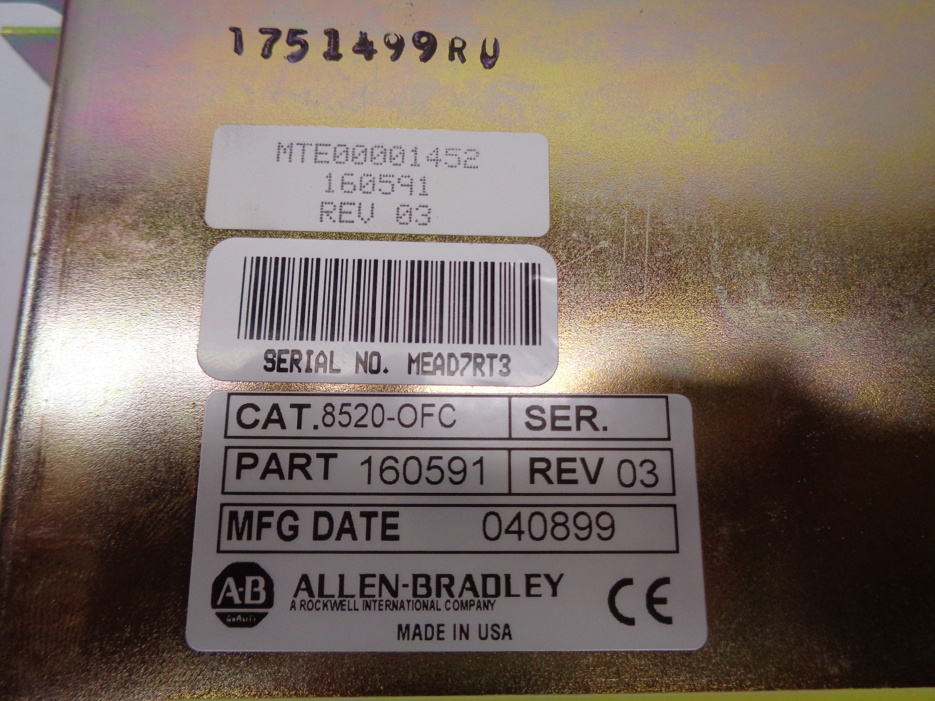 INDUSTRIAL SPARE PART 8520-OFC F/W 03 NSNP