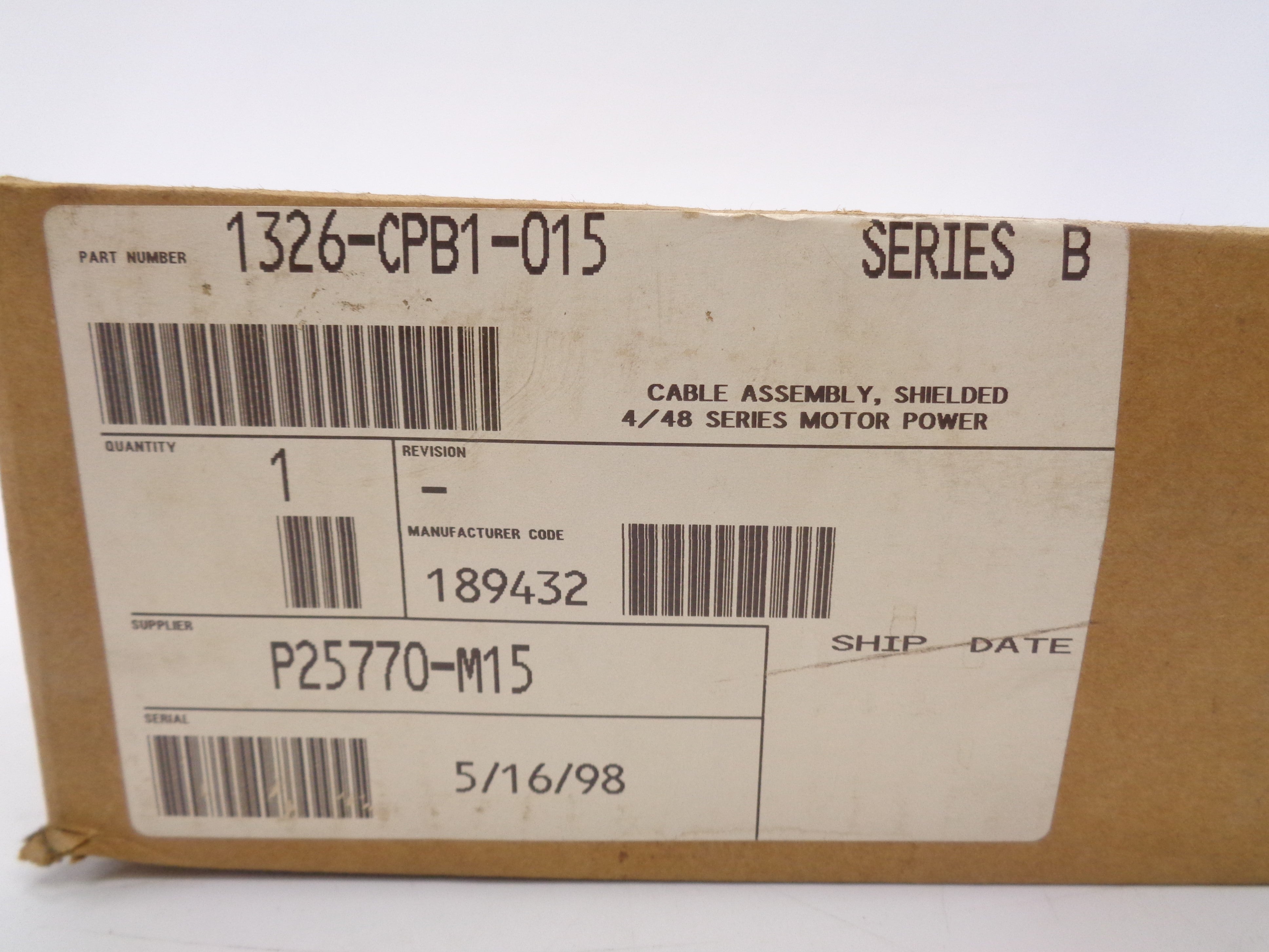 ALLEN BRADLEY 1326-CPB1-015 SER. B NSMP