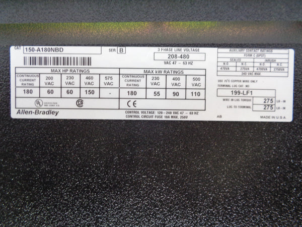 ALLEN BRADLEY 150-A180NBD SER. B NSNP