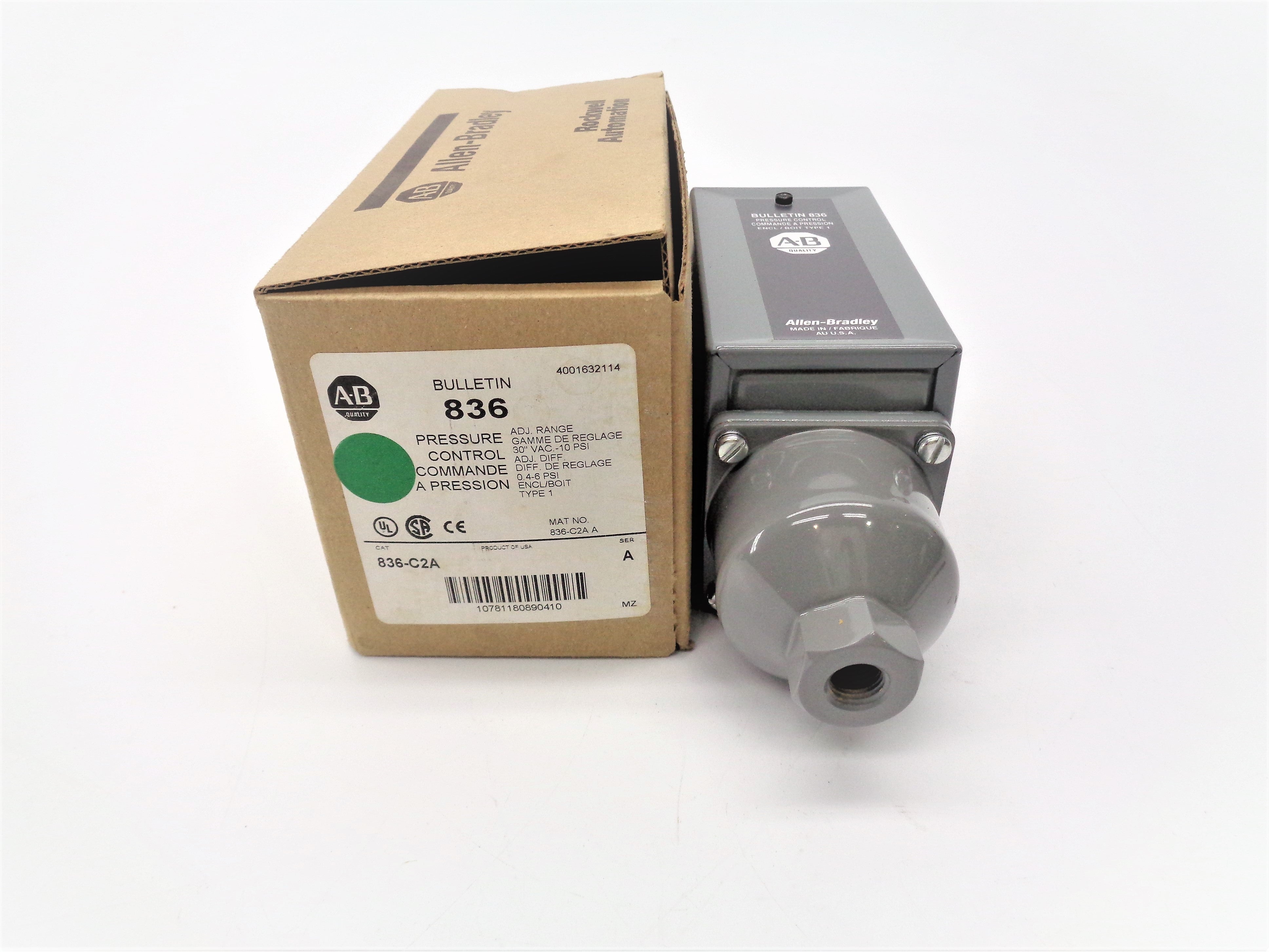 ALLEN BRADLEY 836-C2A SER. A 24-600V 65PSI (BR/WH) NSMP