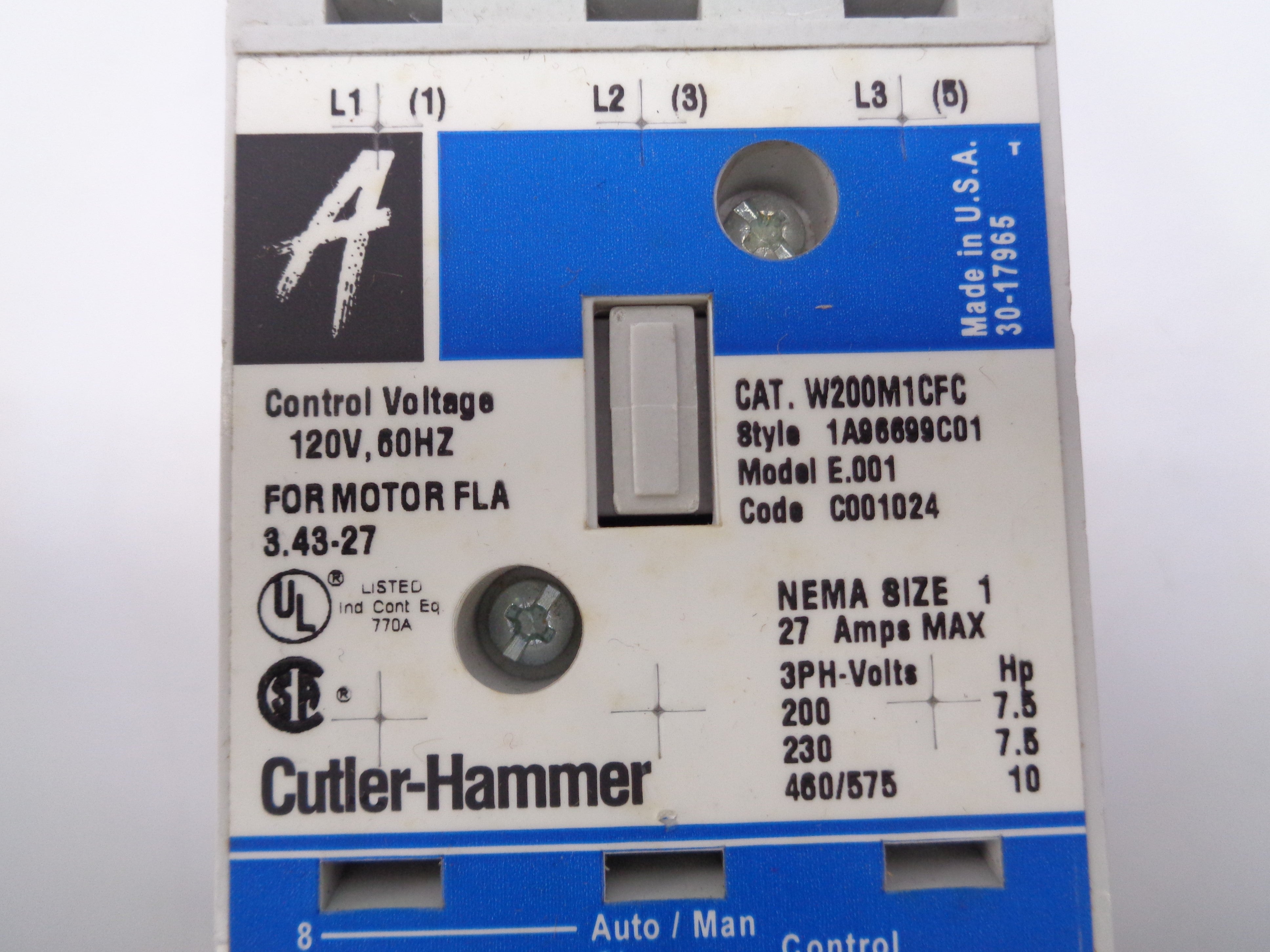 CUTLER HAMMER W200M1CFC NSNP