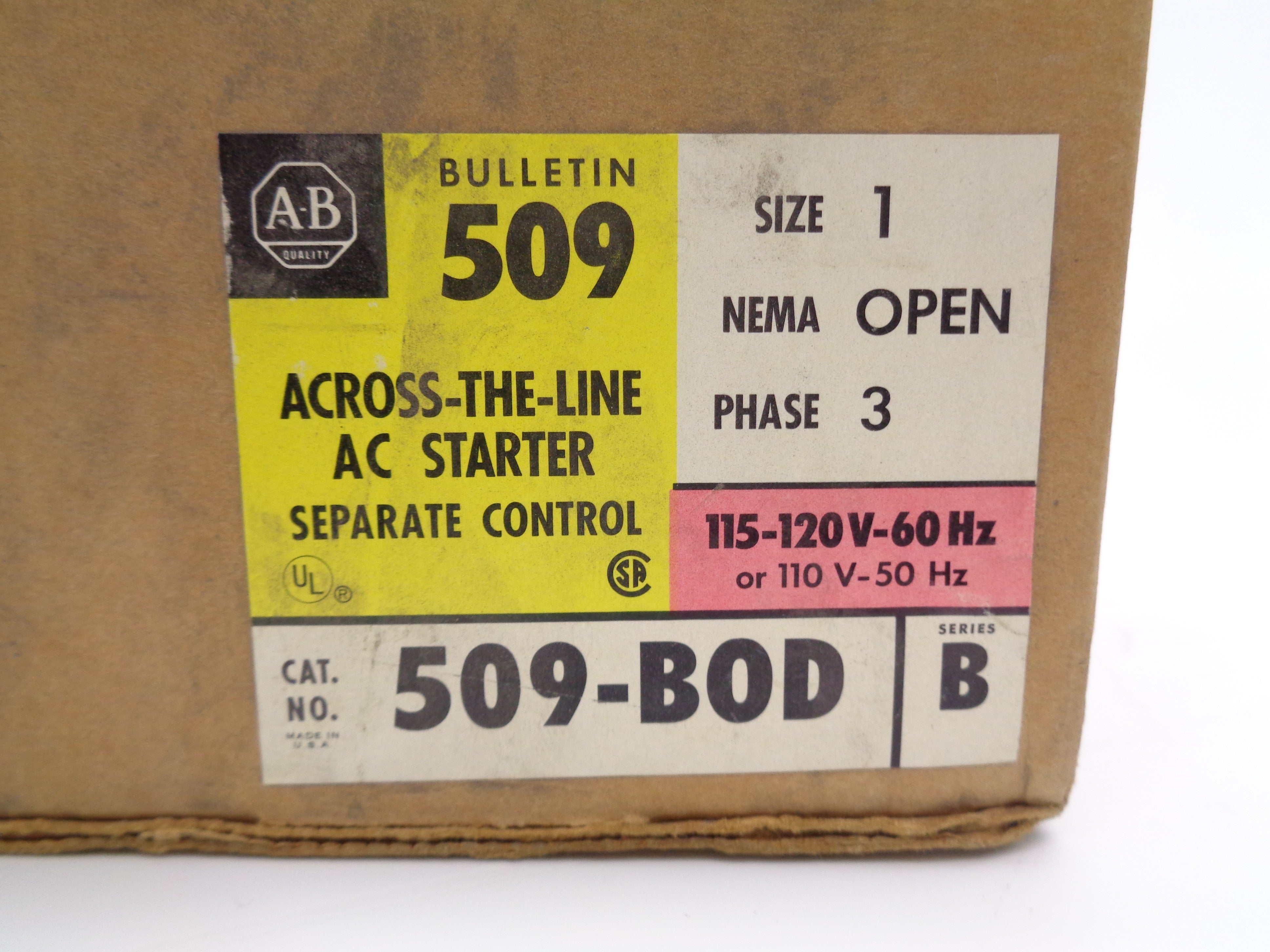 ALLEN BRADLEY 509-BOD SER. B (BR/YL) NSMP