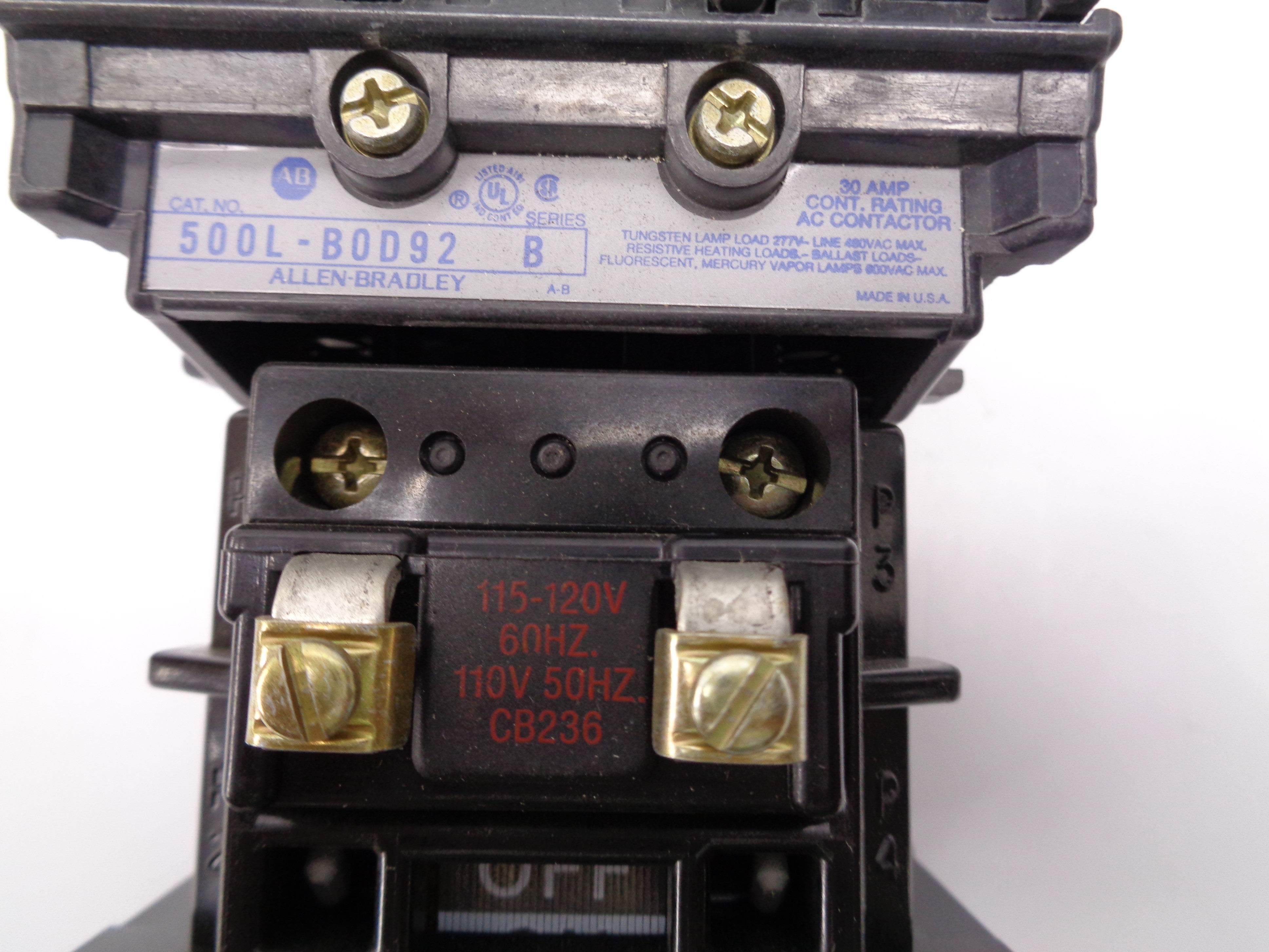 INDUSTRIAL SPARE PART 500L-BOD92 SER. B 115V (AS PICTURED) (BR/WH) NSMP