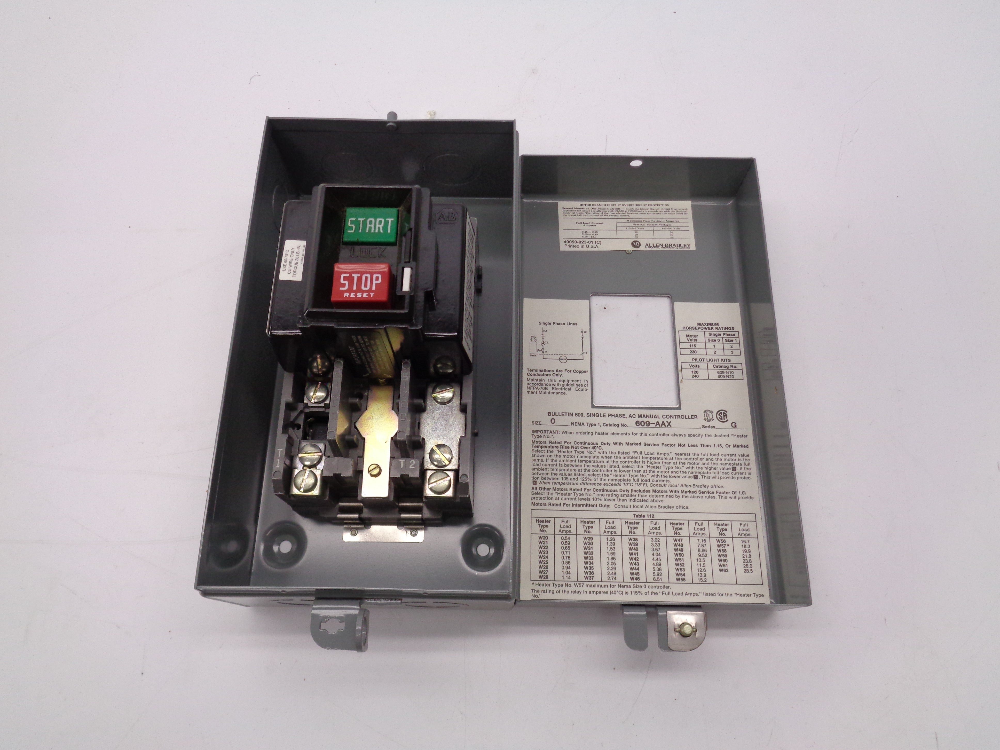 ALLEN BRADLEY 609-AAX SER. G NSNP