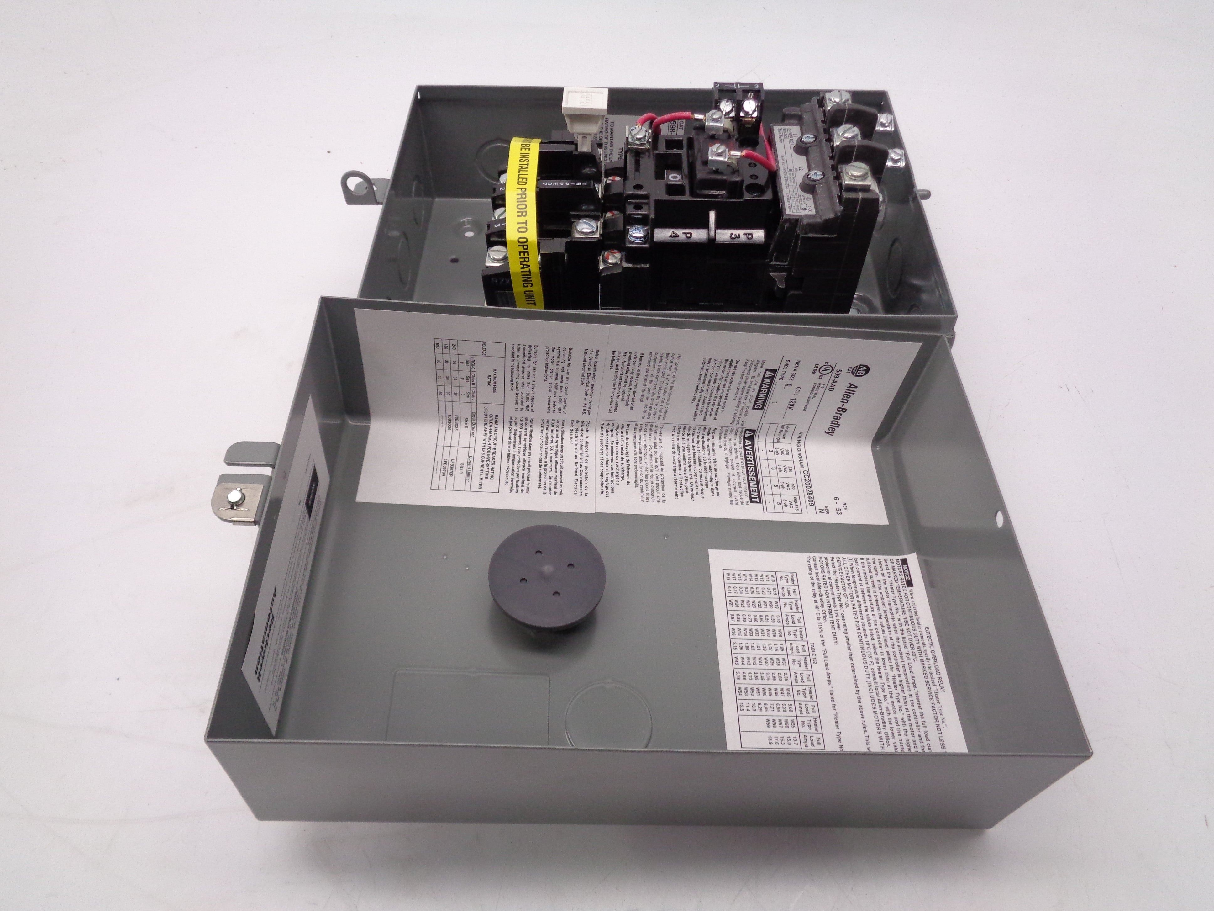 ALLEN BRADLEY 509-AAD SER. N 110/115-120V (BR/WH) NSMP