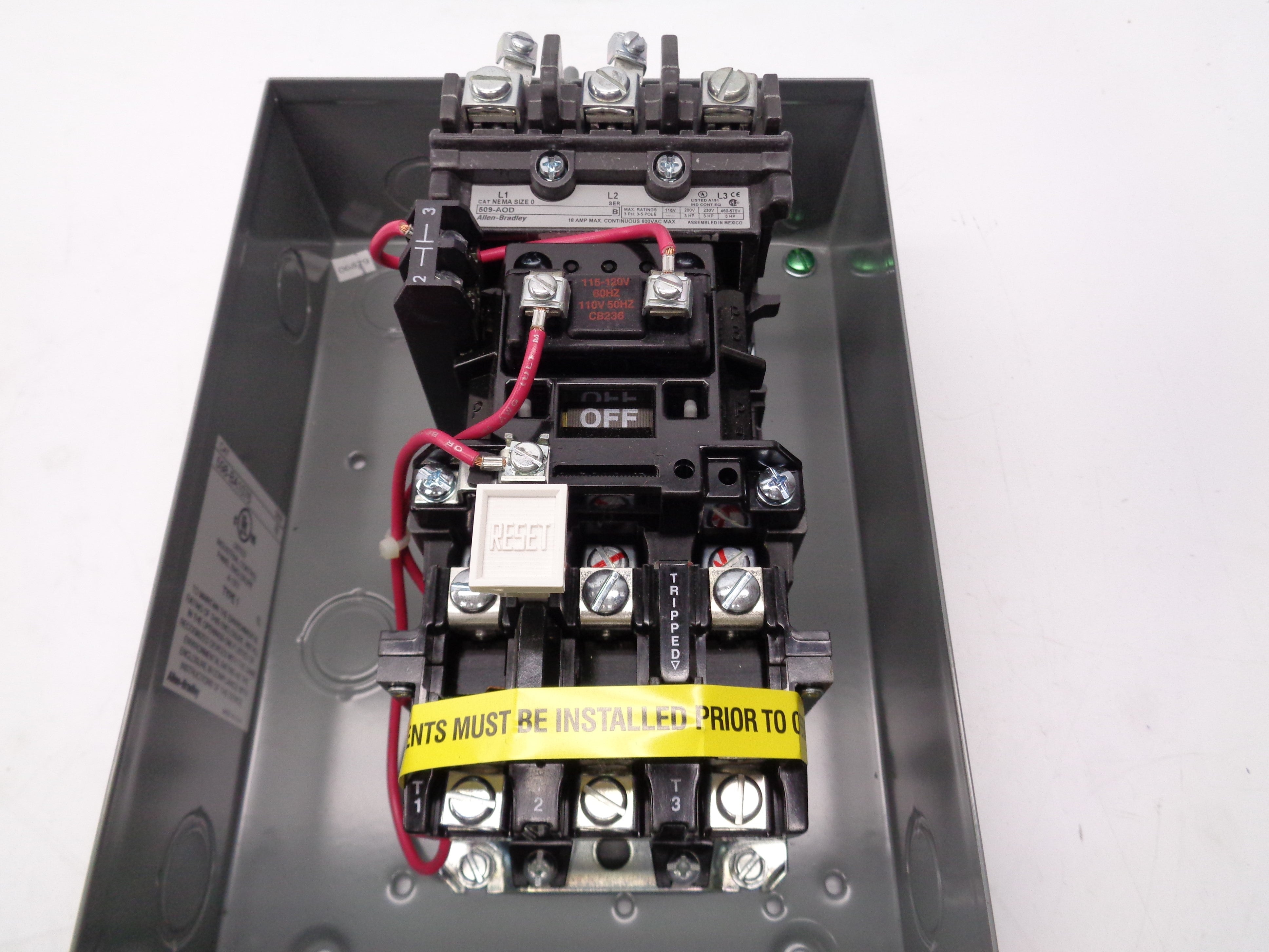 ALLEN BRADLEY 509-AAD SER. N 110/115-120V (BR/WH) NSMP
