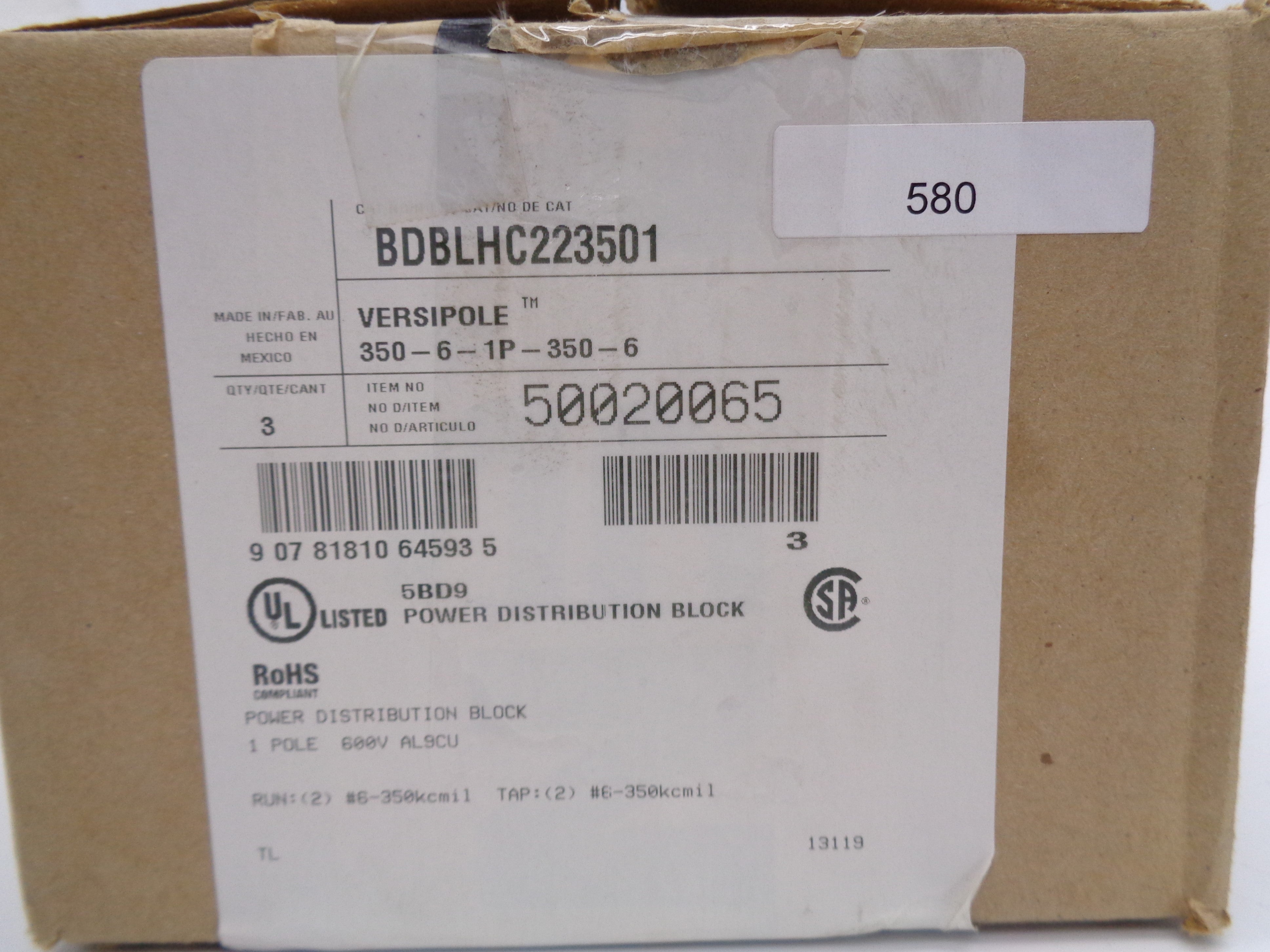 BURNDY BDBLHC-22-350-1 (PKG OF 3) NSMP