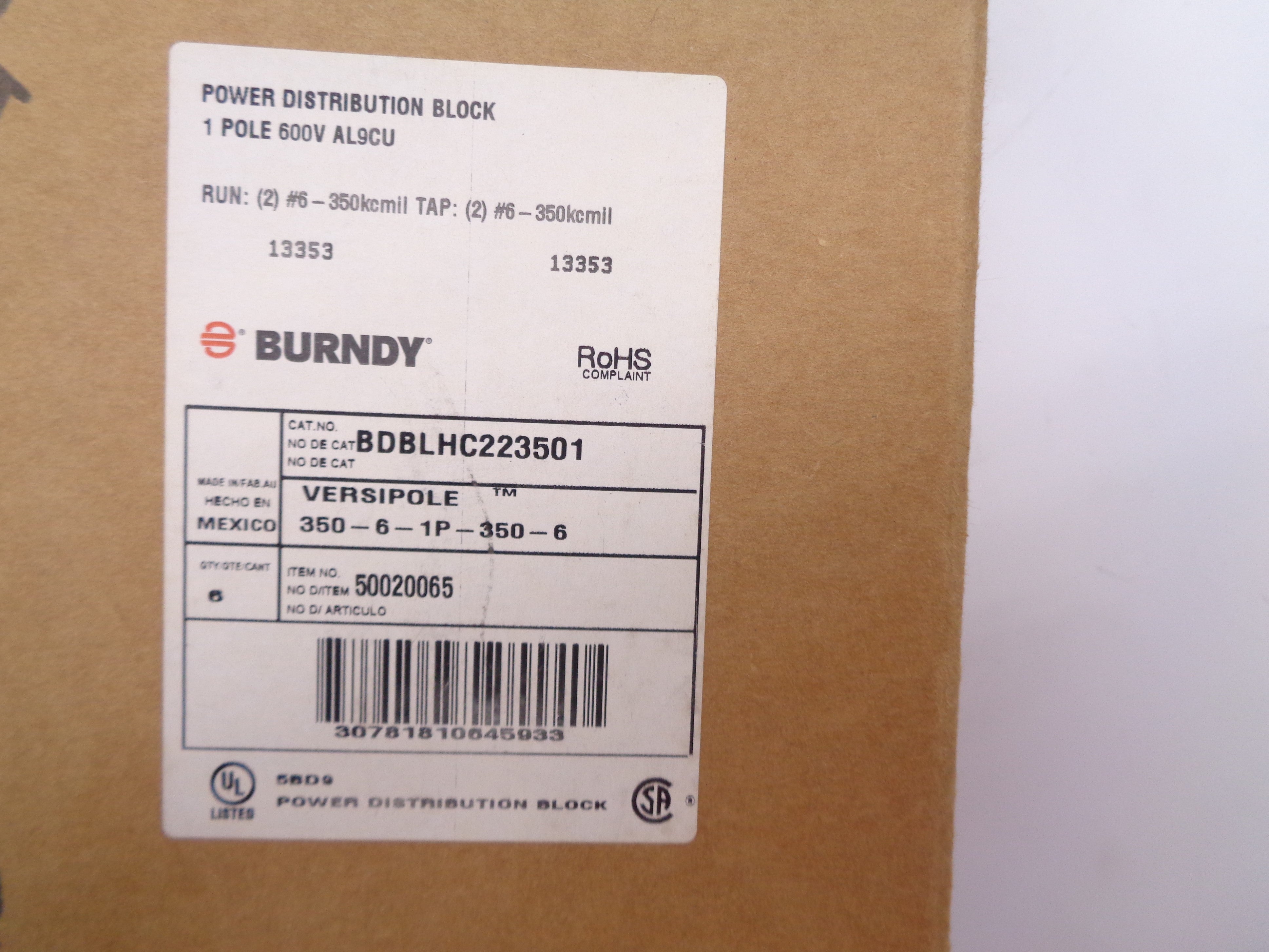 BURNDY BDBLHC-22-35-01 (PKG OF 6) NSMP