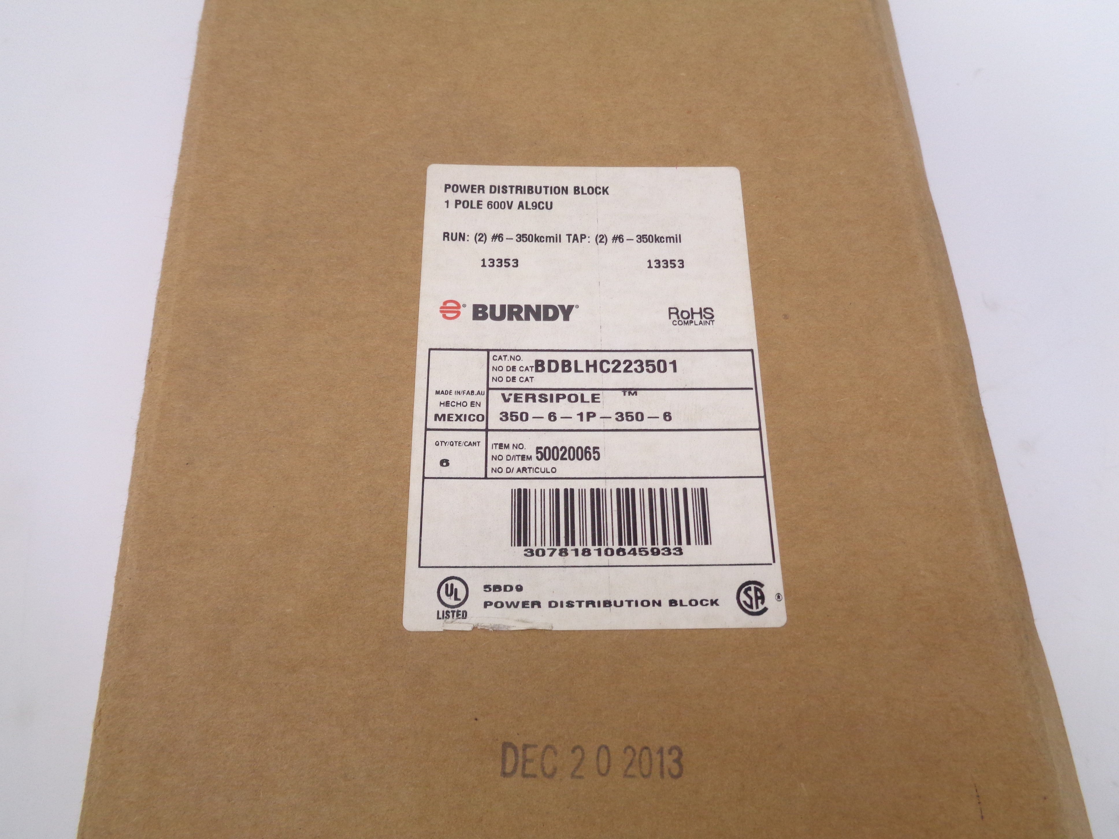 BURNDY BDBLHC-22-35-01 (PKG OF 6) NSFS