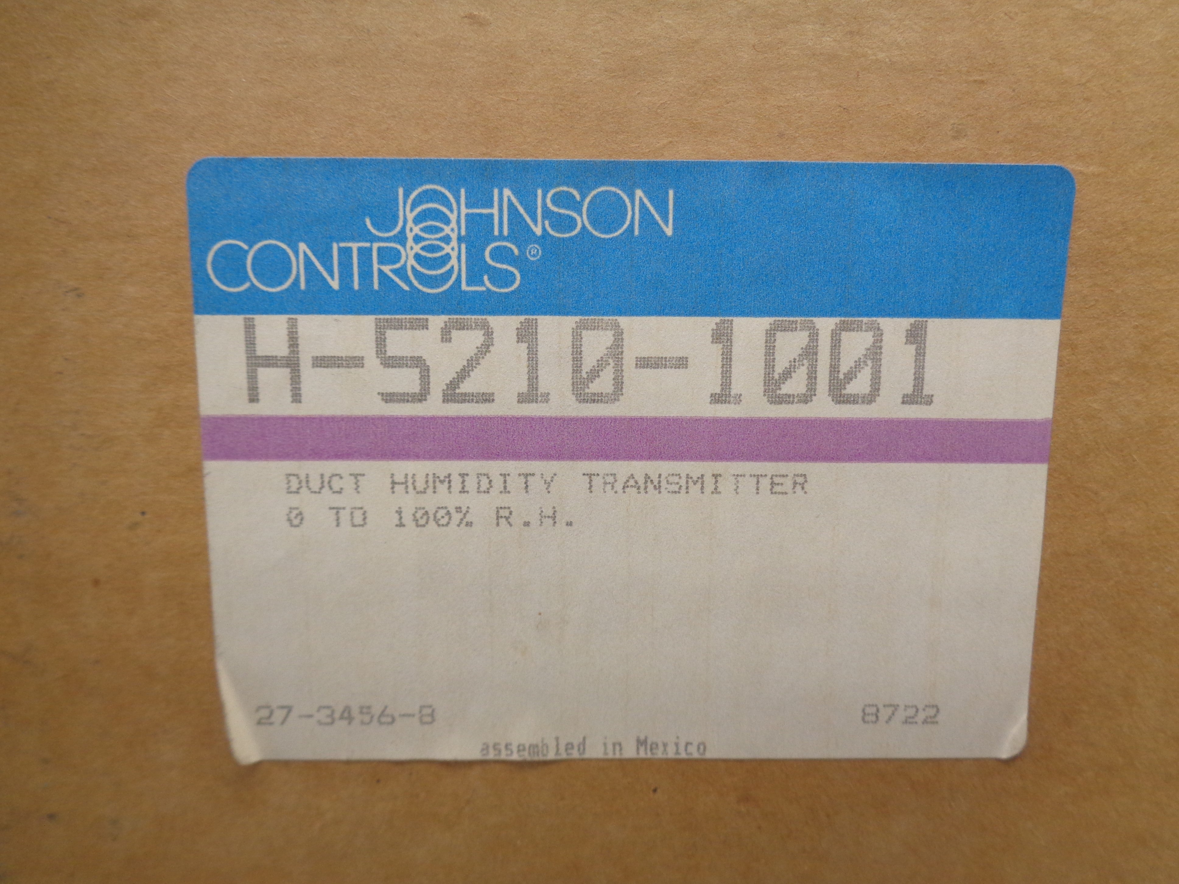 JOHNSON CONTROLS H-5210-1001 NSFS