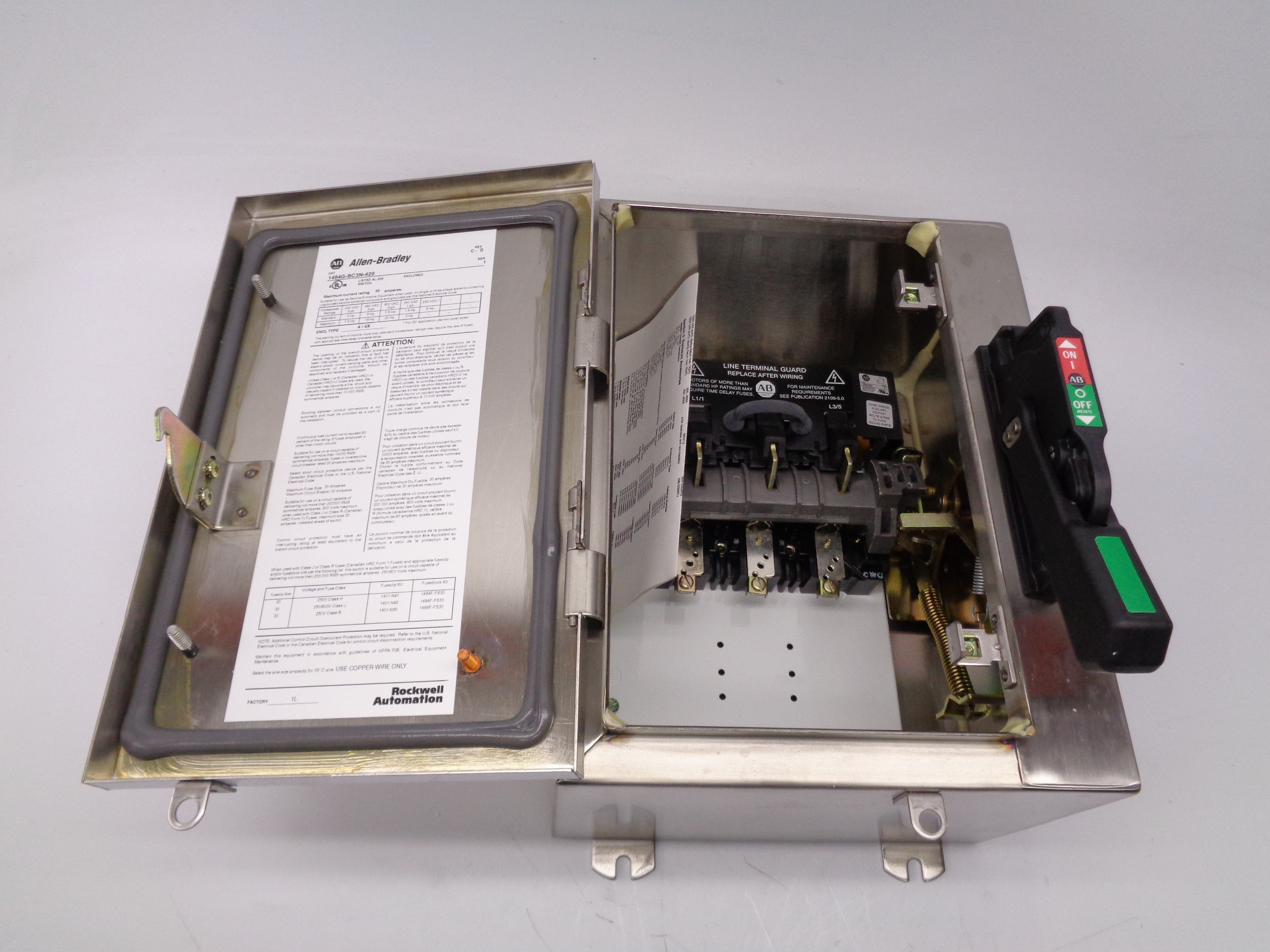 ALLEN BRADLEY 1494G-BC3N-420 SER. 1 (BR/WH) NSMP