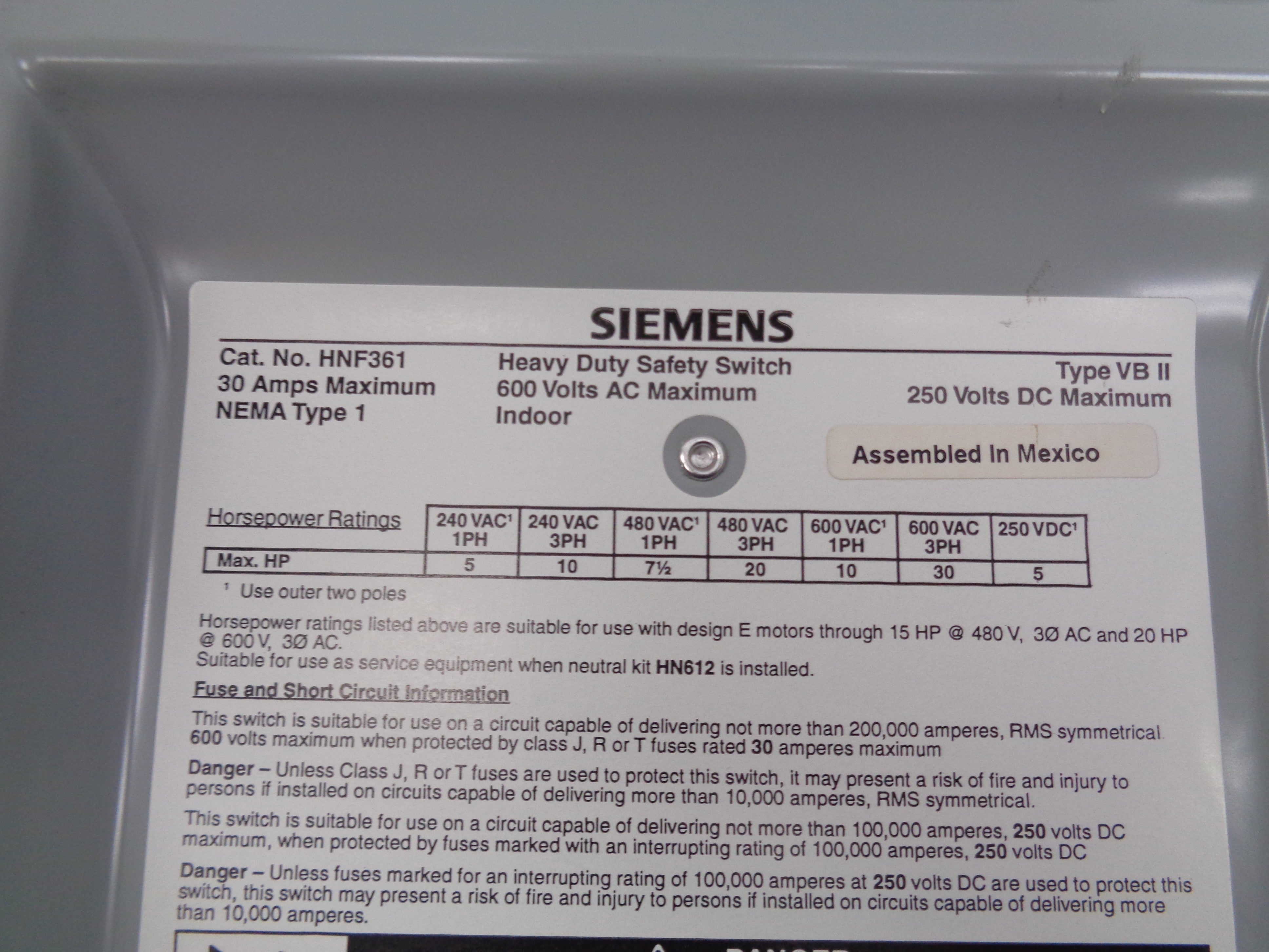 SIEMENS HNF361 NSNP