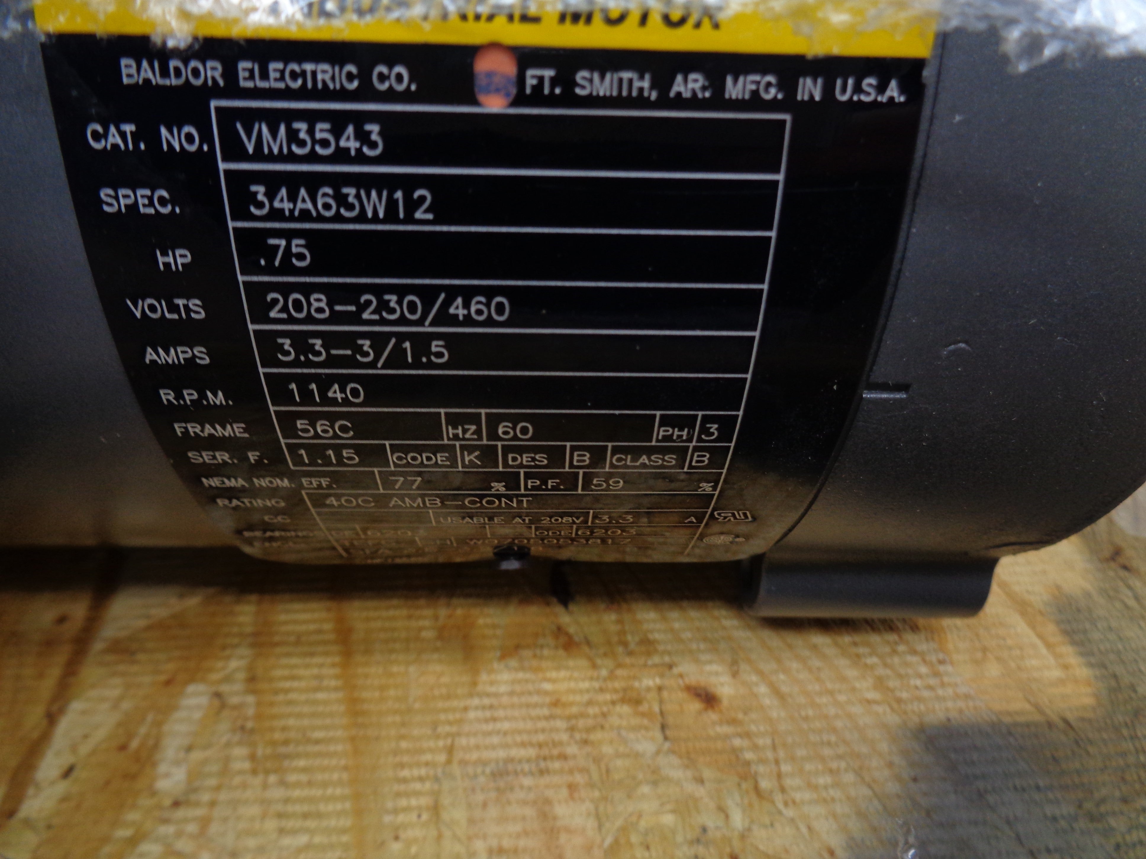 BALDOR VM3543 SER.F NSMP
