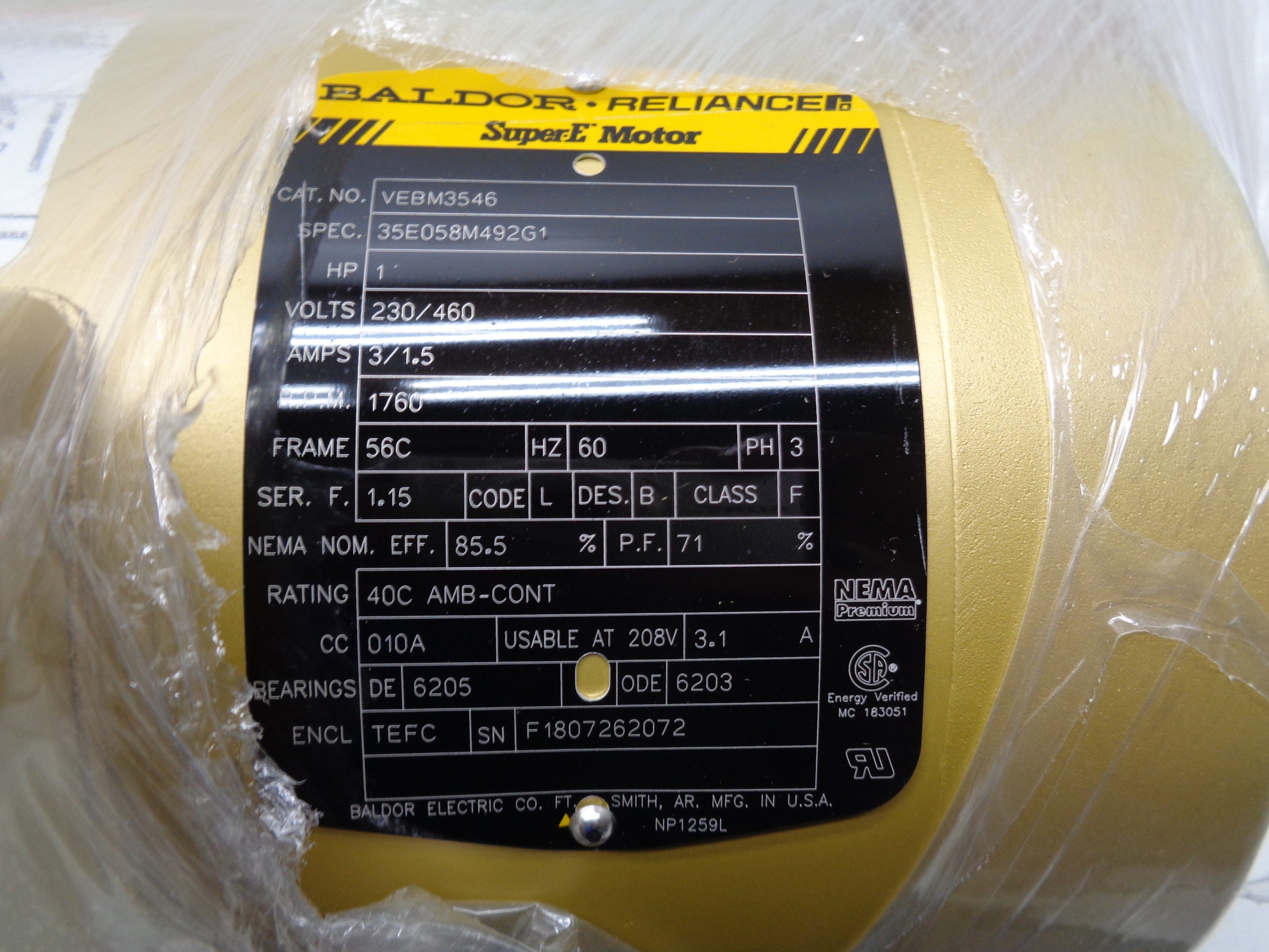 BALDOR VEBM3546 SER. F NSMP