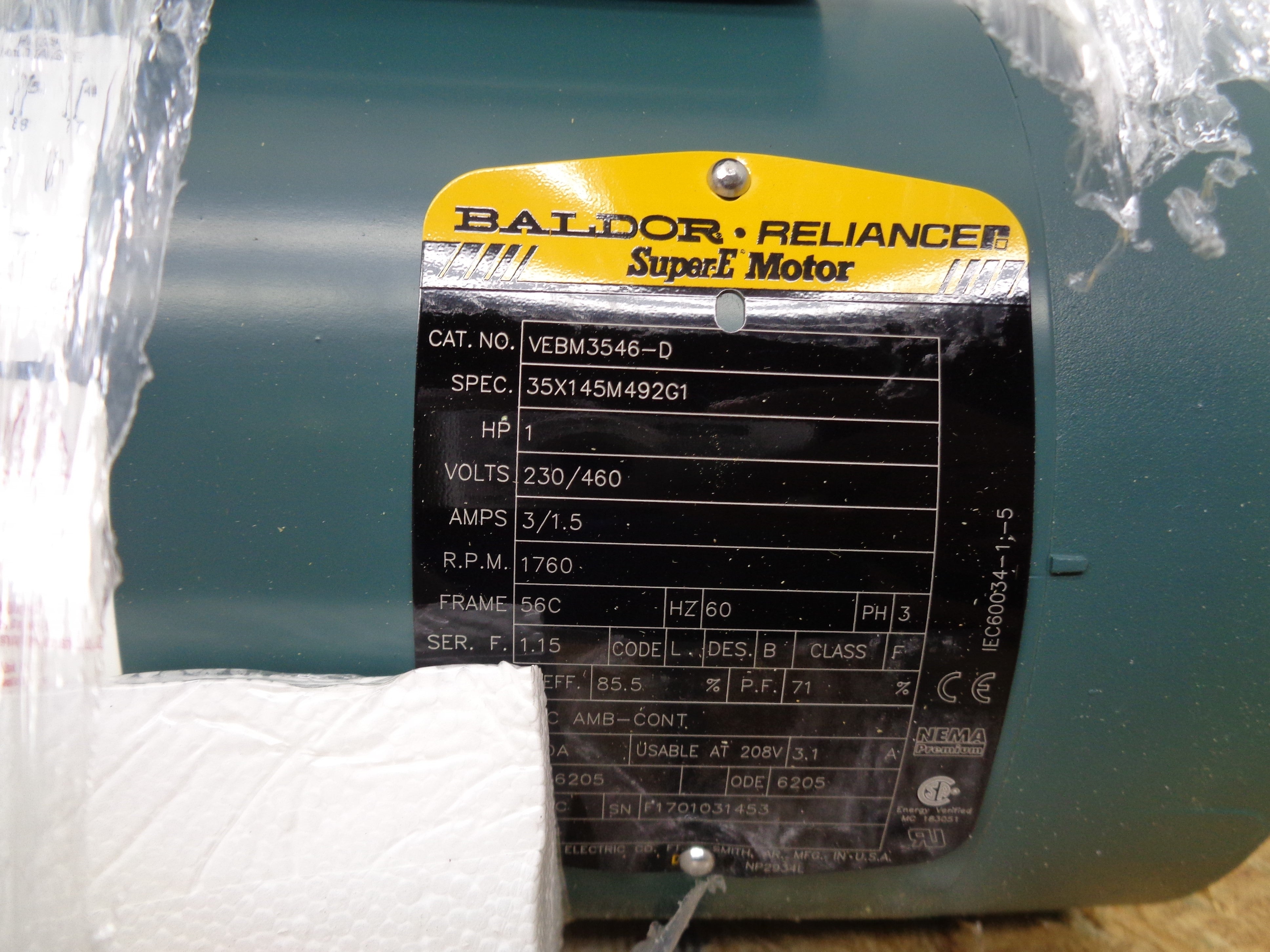 BALDOR VEBM3546-D SER. F NSMP