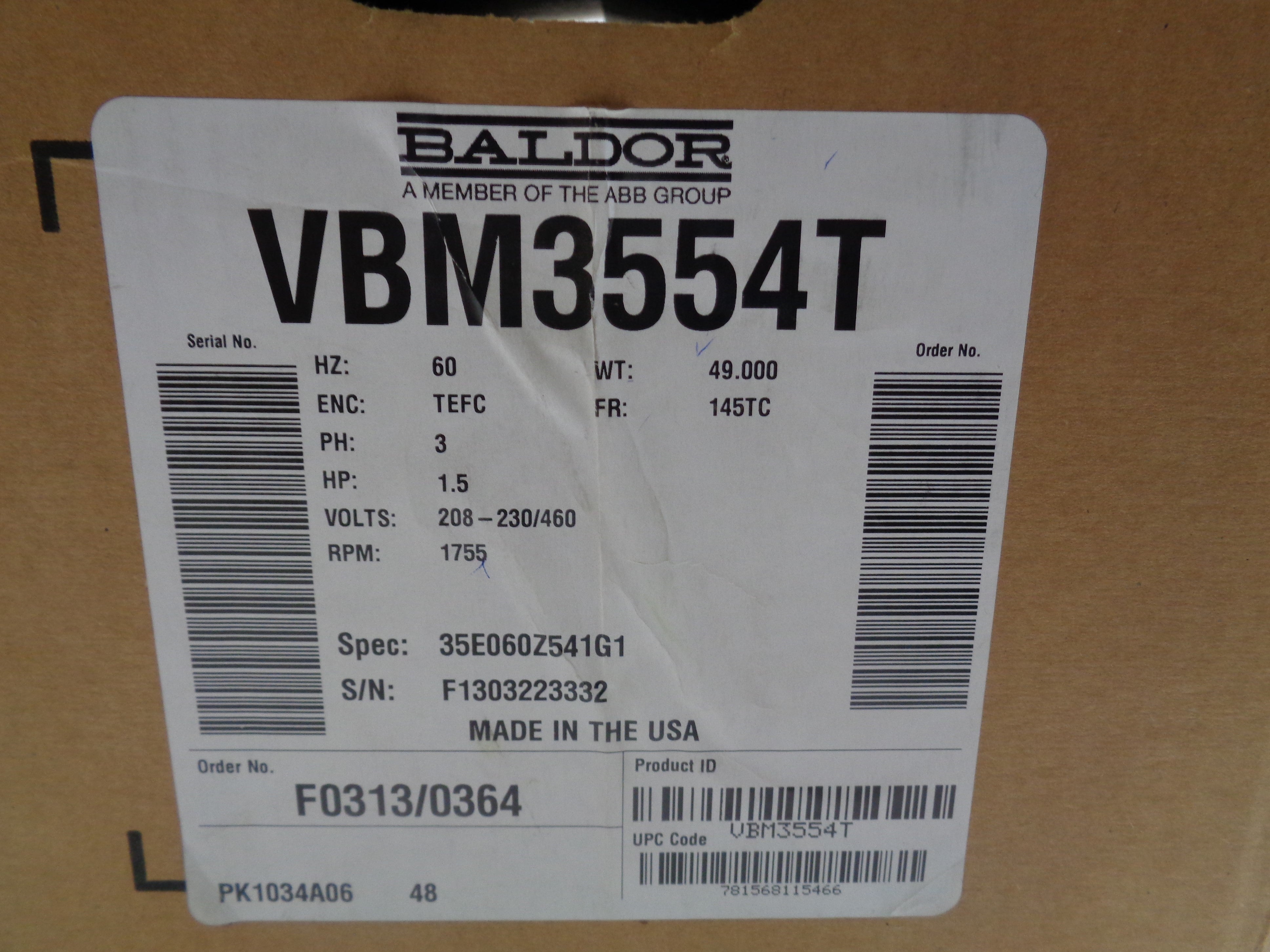 BALDOR VBM3554T NSMP
