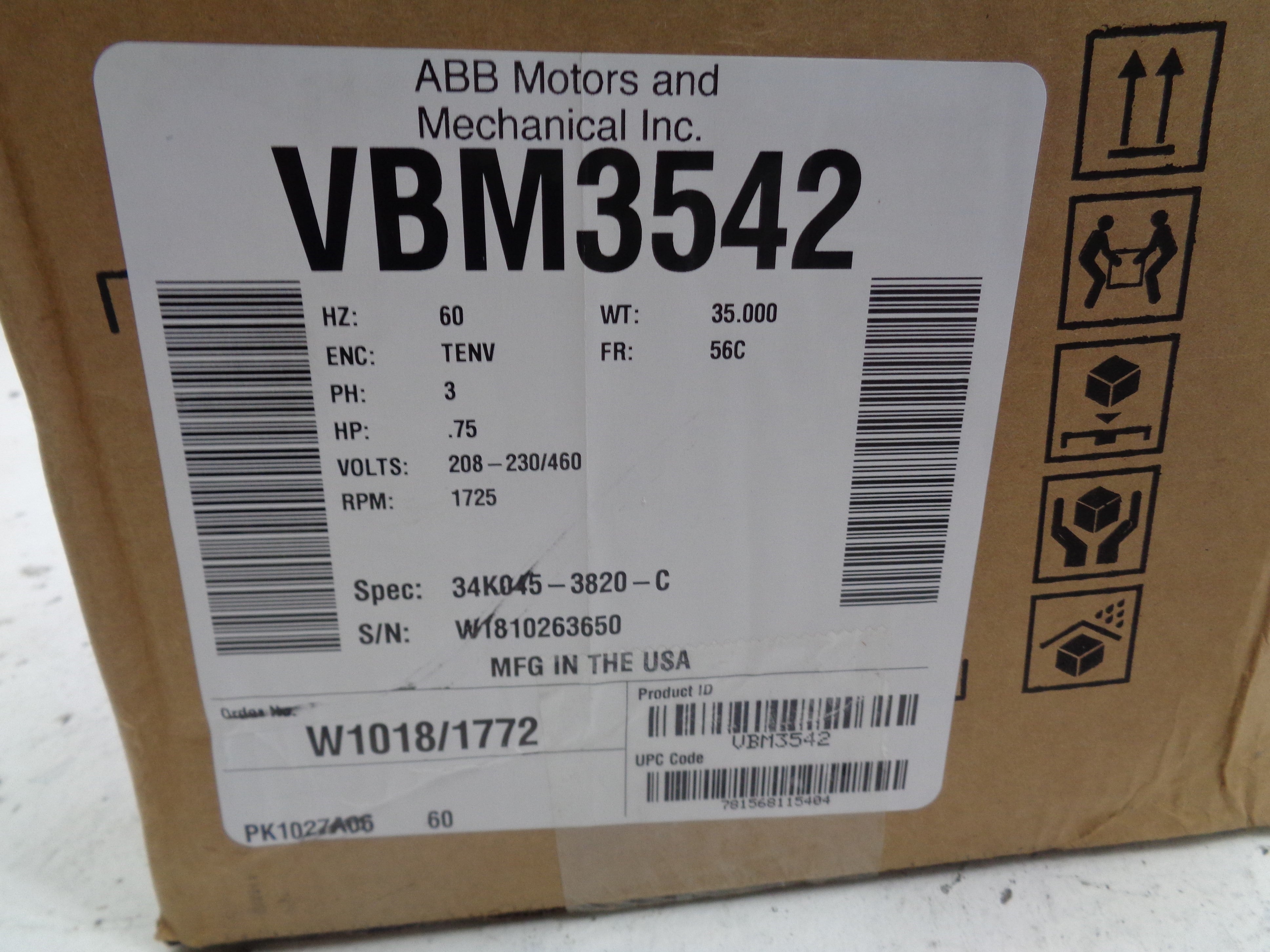 BALDOR VBM3542 NSMP
