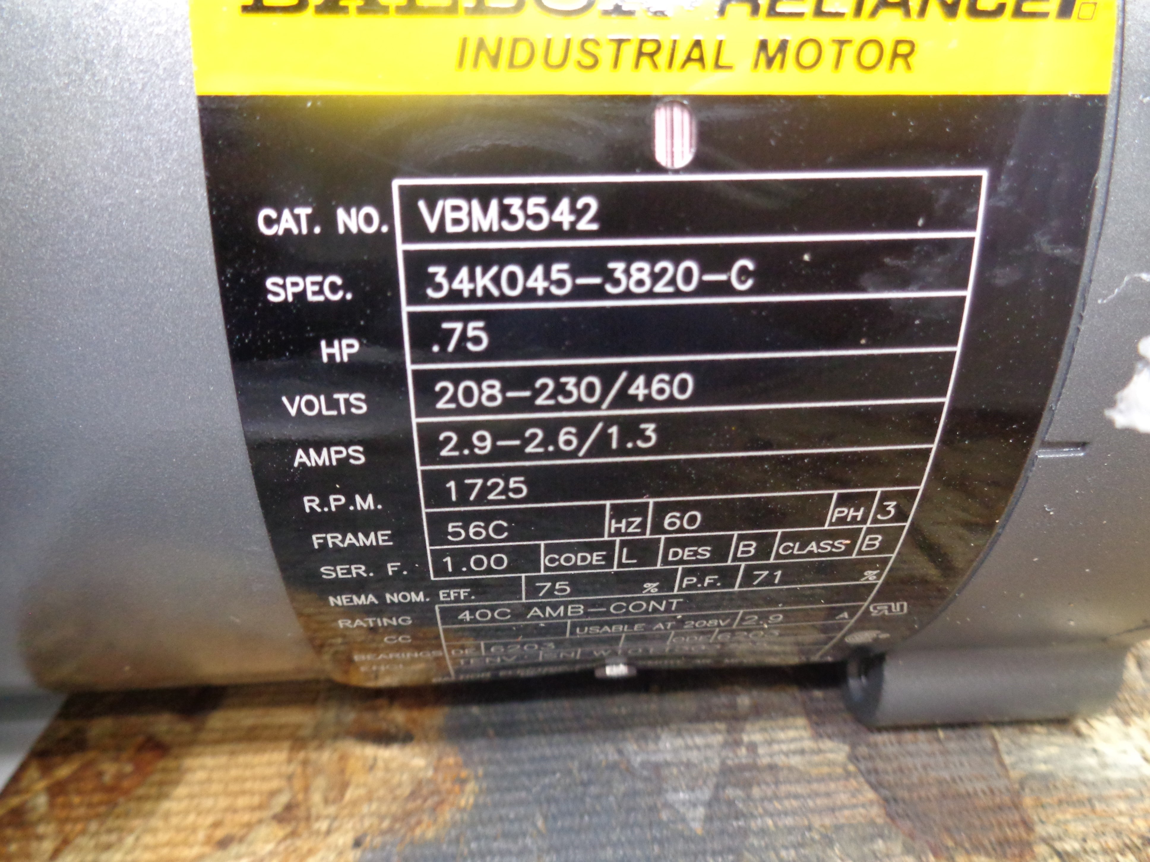 BALDOR VBM3542 SER. F NSMP