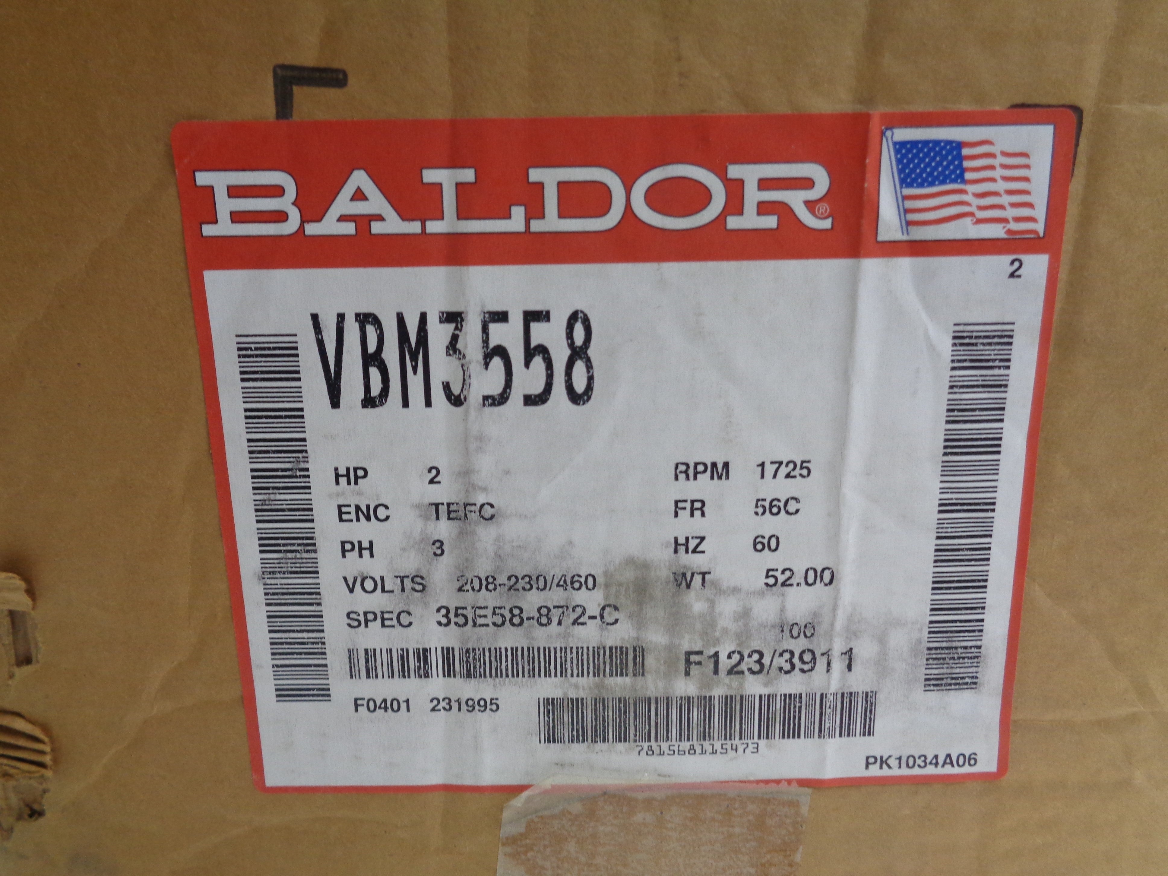 BALDOR VBM3558 NSMP