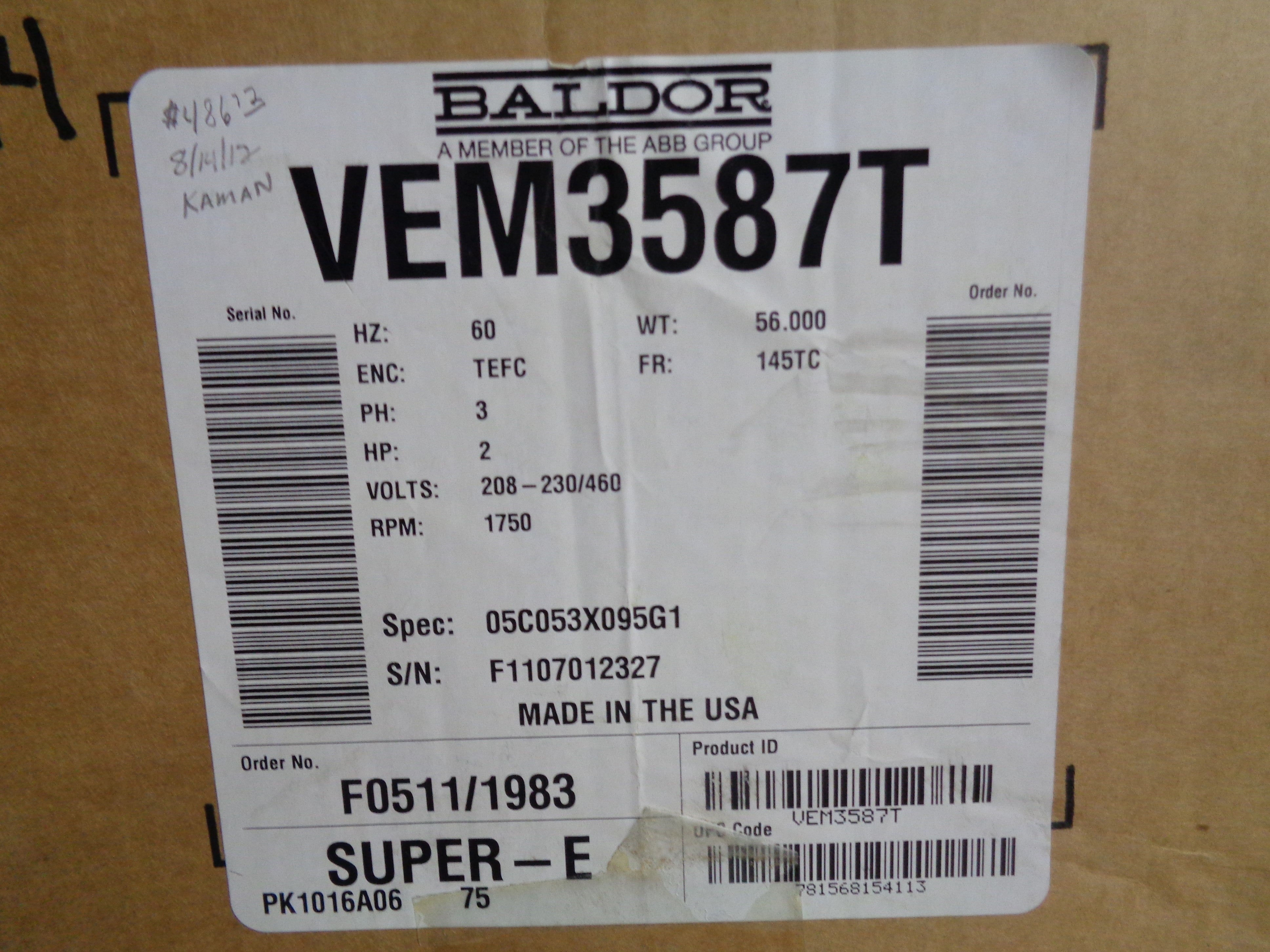 BALDOR VEM3587T NSMP