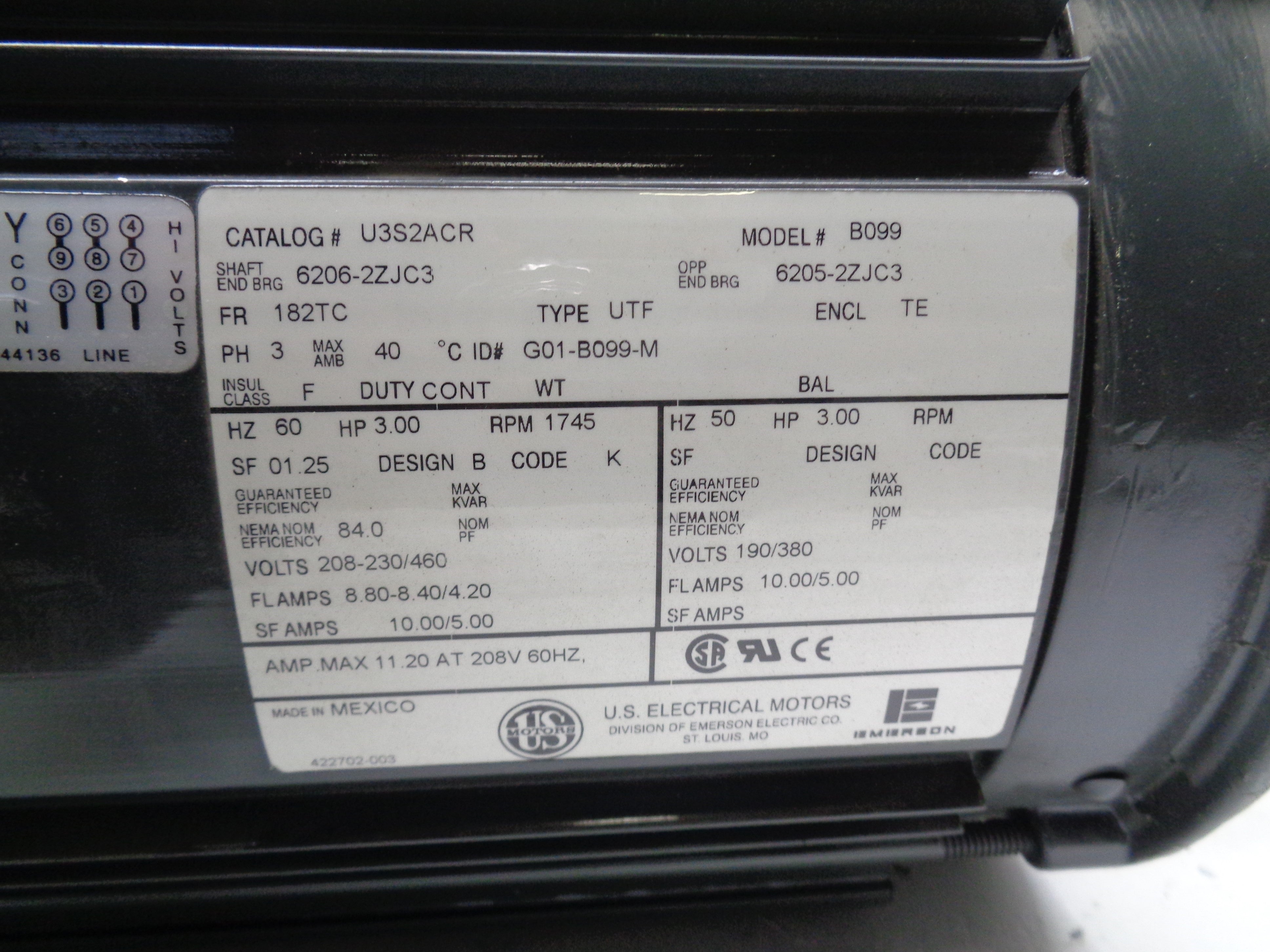 US MOTORS U3S2ACR NSNP