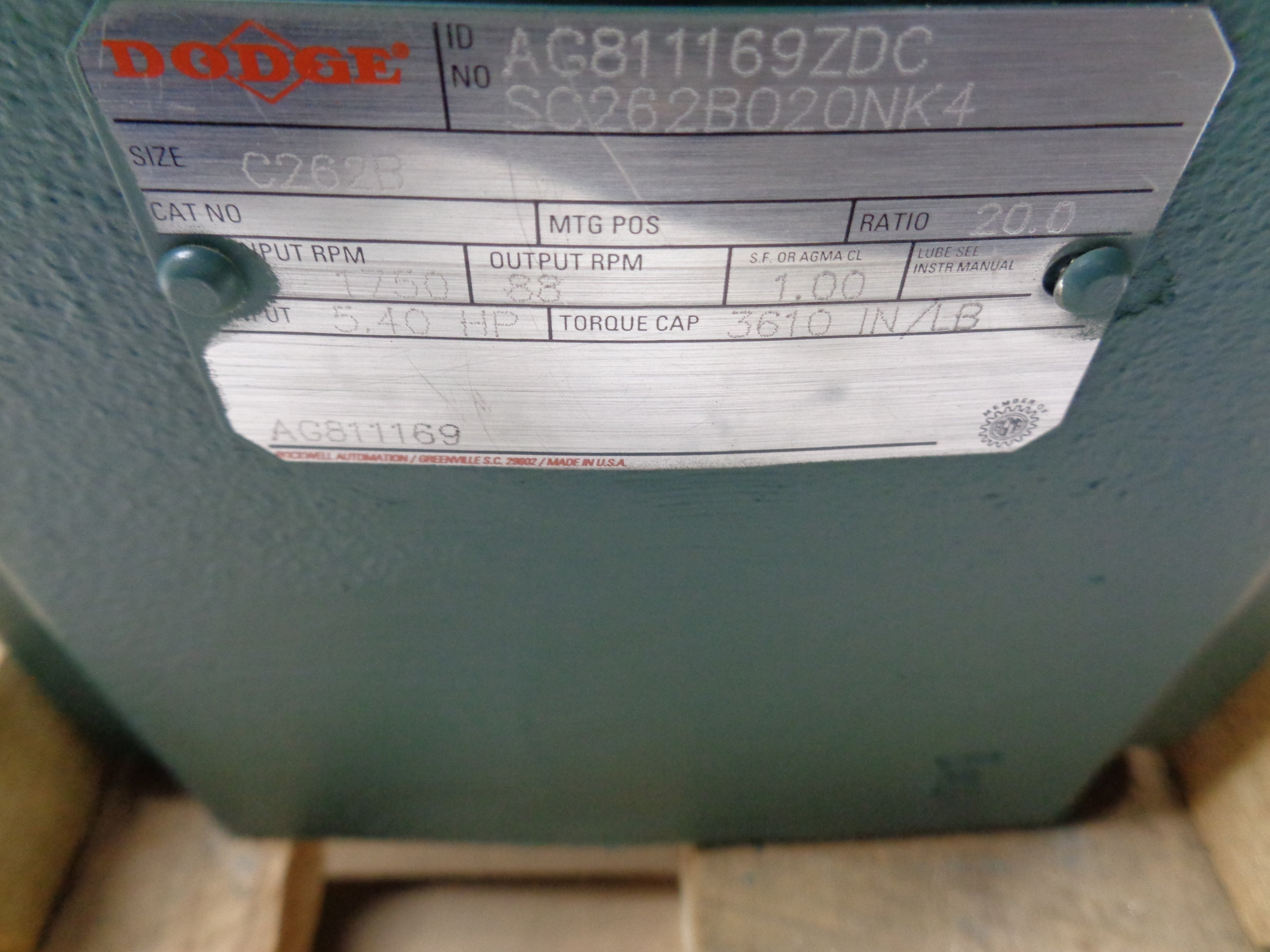 DODGE 180C262B020K4A AG811169 NSMP