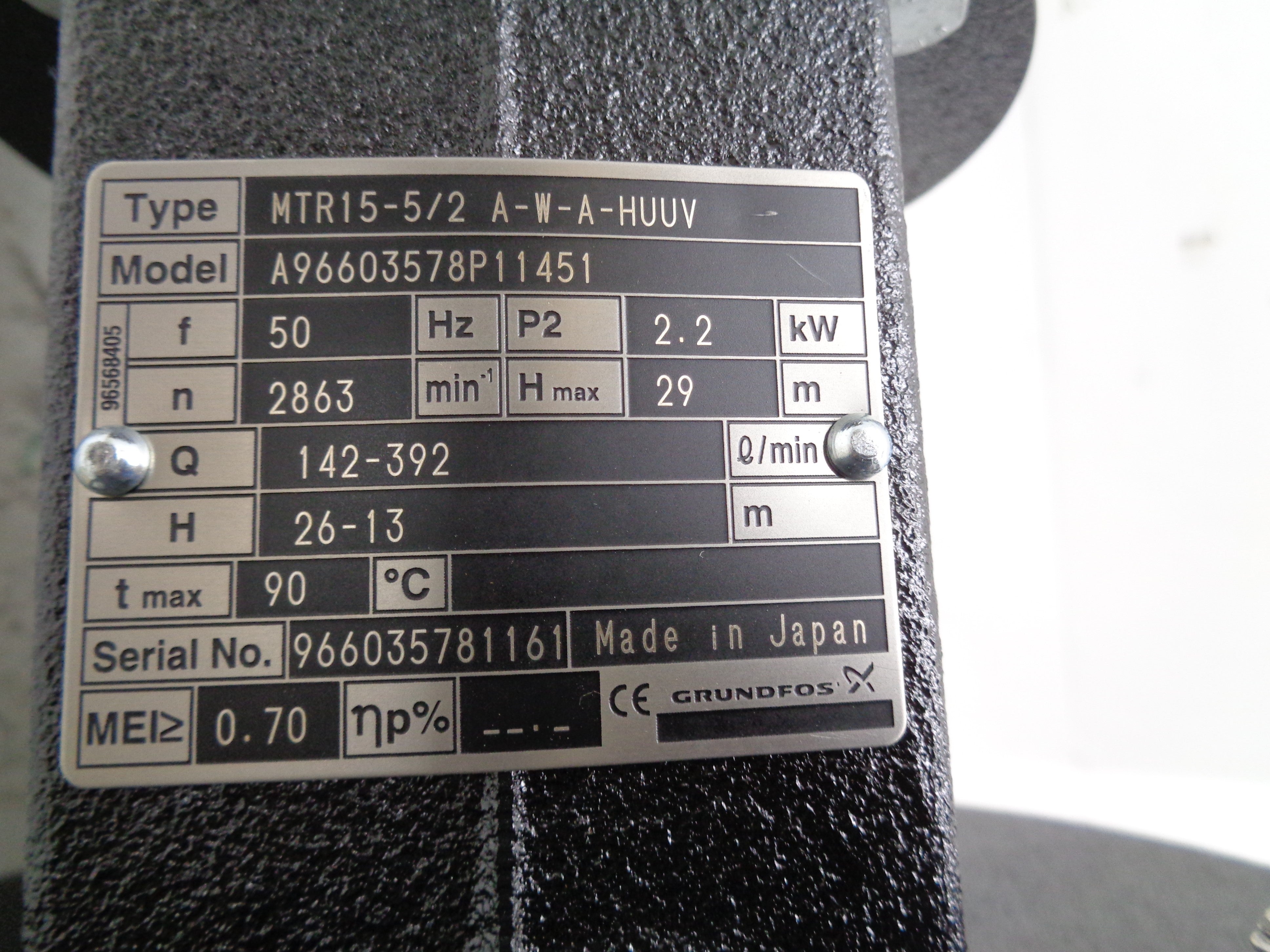 GRUNDFOS MTR15-5/2A-W-A-HUUV NSNP