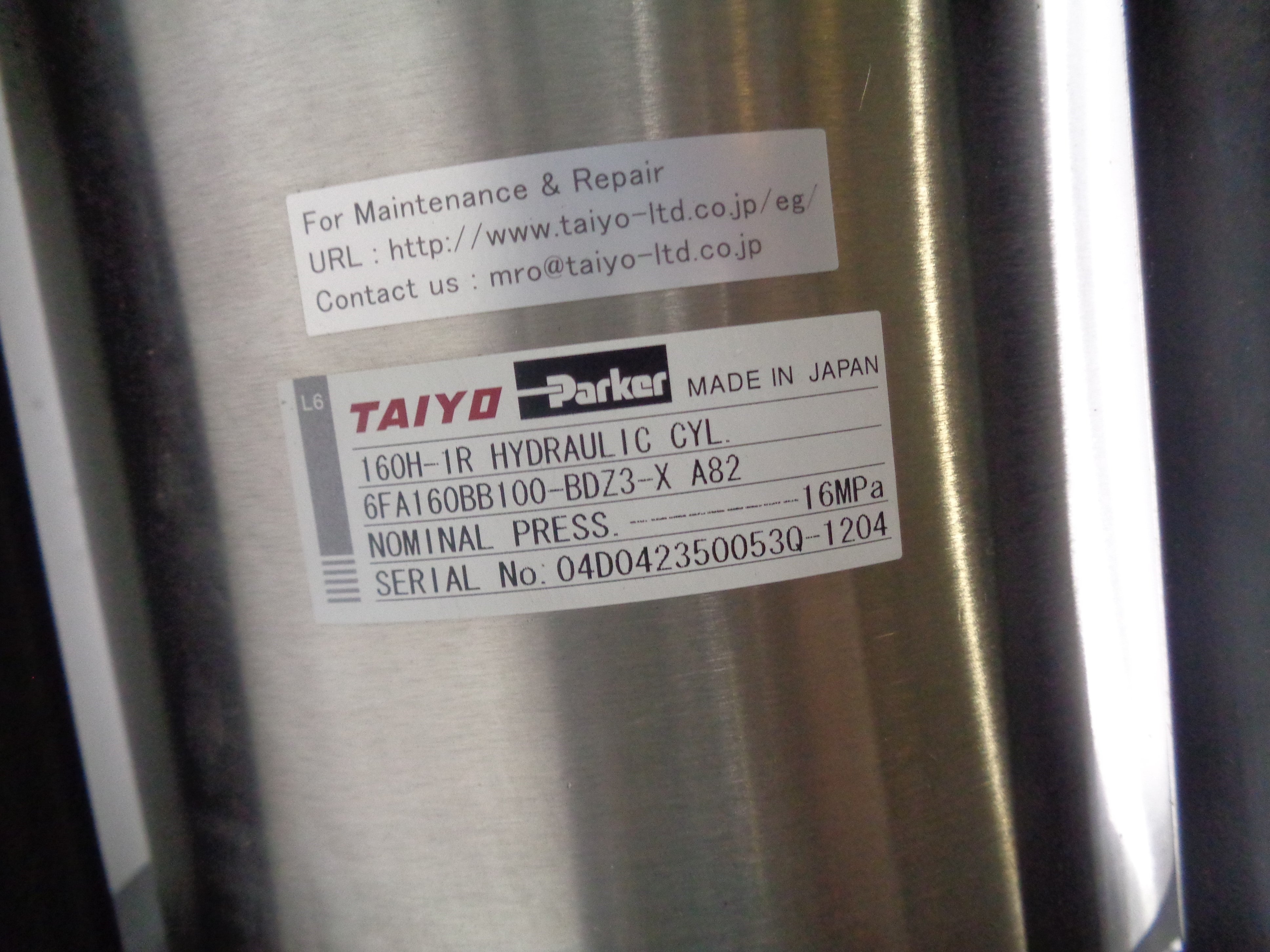 TAIYO PARKER 160H-1R 6FA160BB100-BDZ3-X NSNP