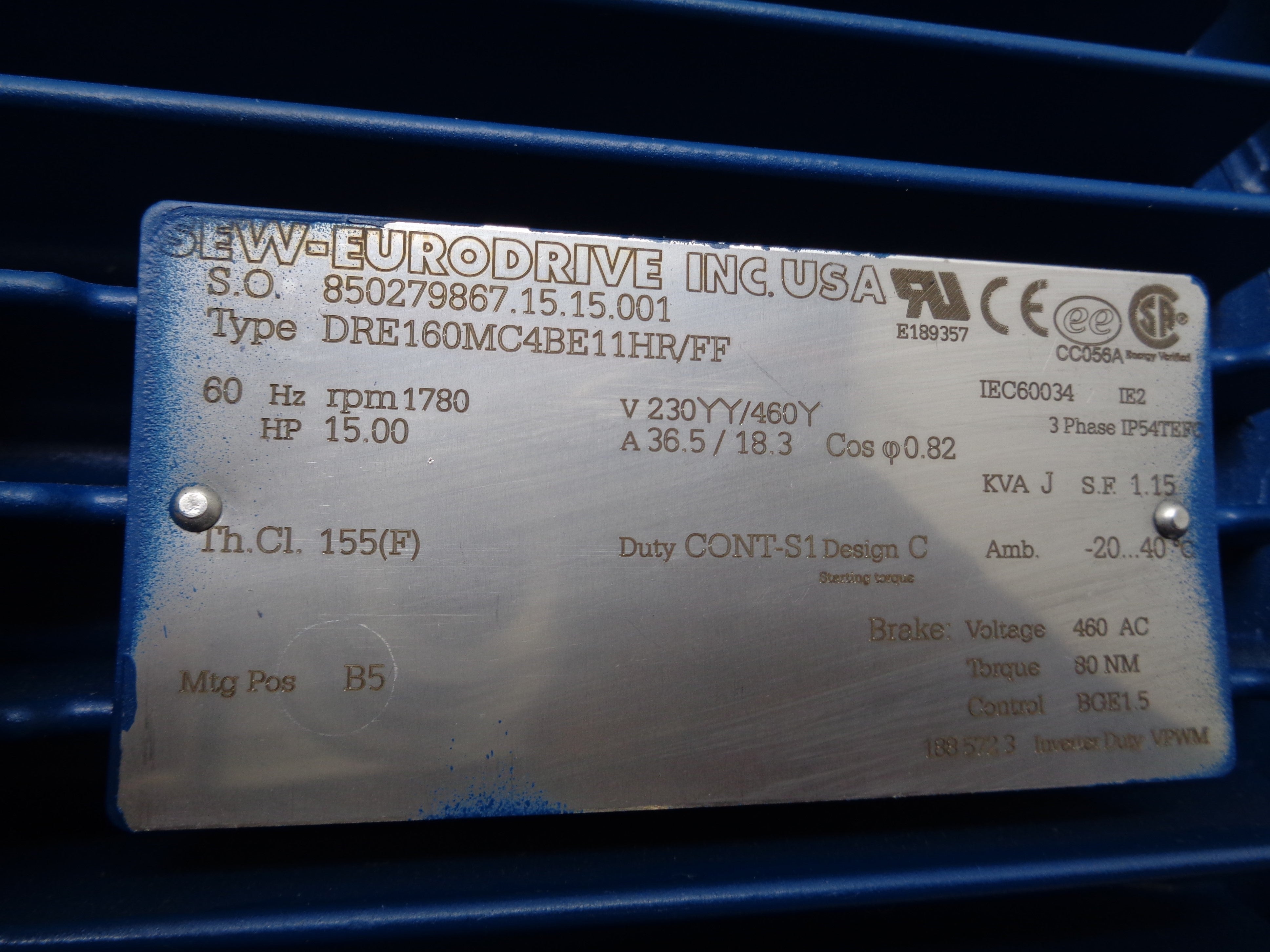 SEW-EURODRIVE DRE160MC4BE11HR/FF NSNP