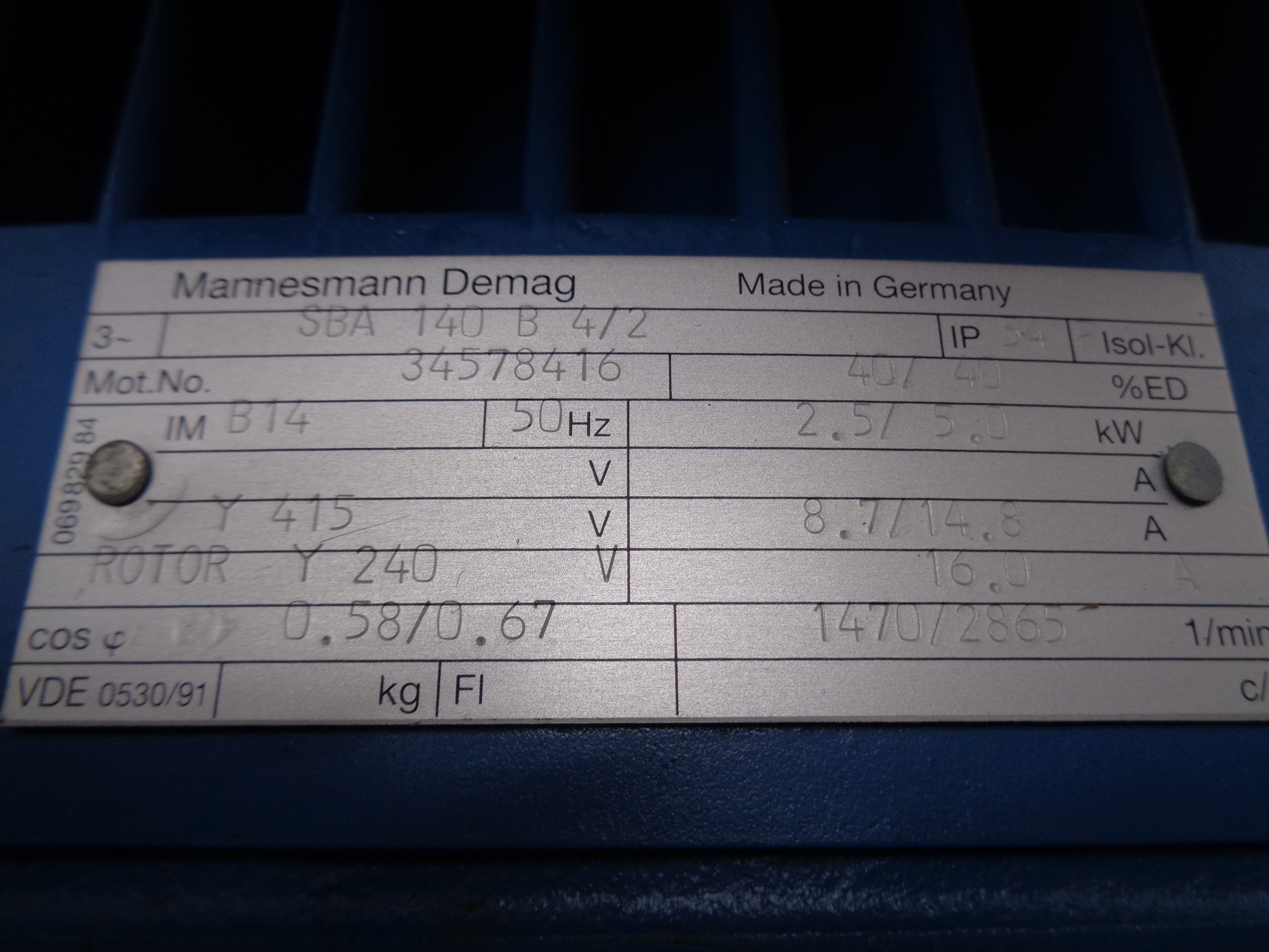 MANNESMANN DEMAG SBA140B4/2 REMAN