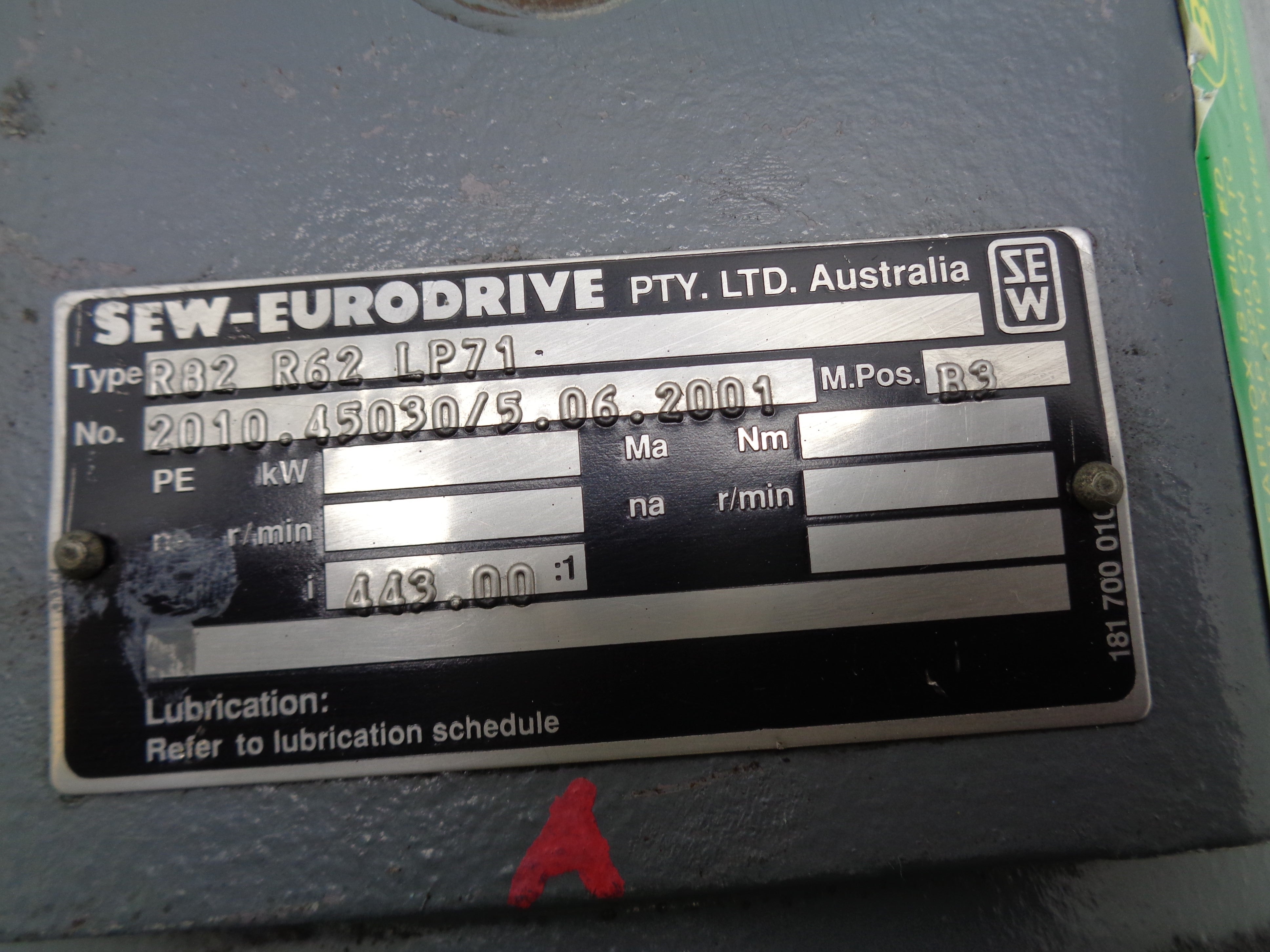SEW-EURODRIVE R82R62LP71 NSNP