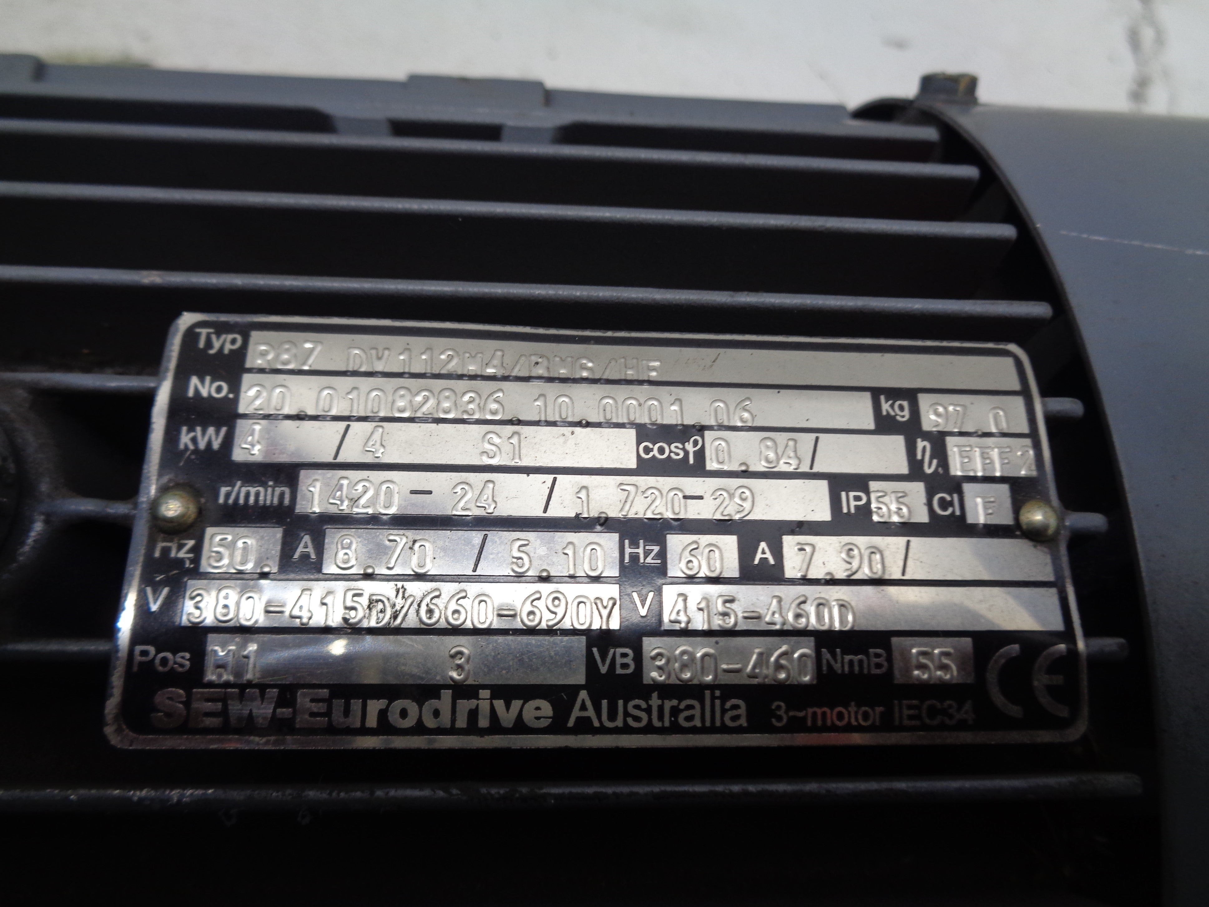 SEW-EURODRIVE R87DV112M4/BMG/HF REMAN