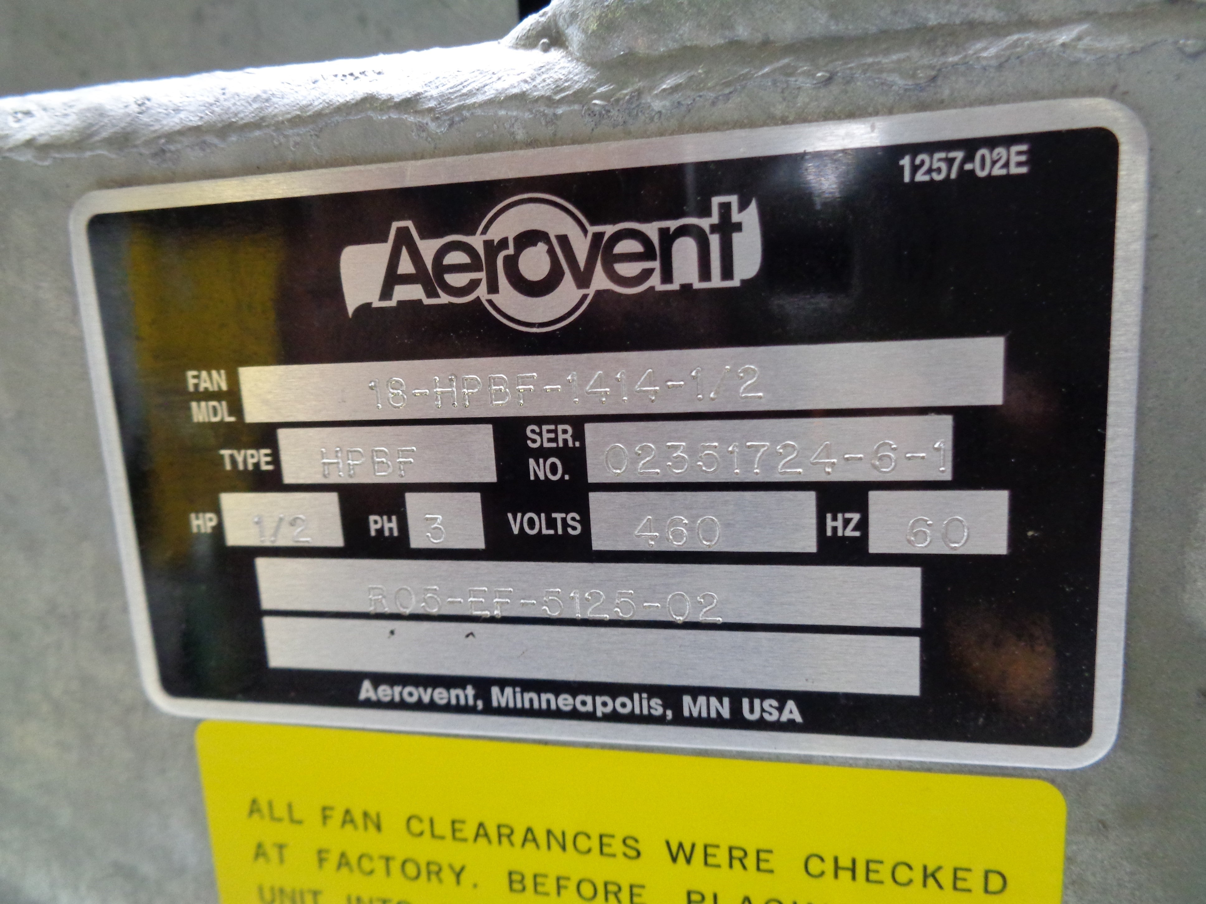 AEROVENT 18-HPBF-1414-1/2 NSNP